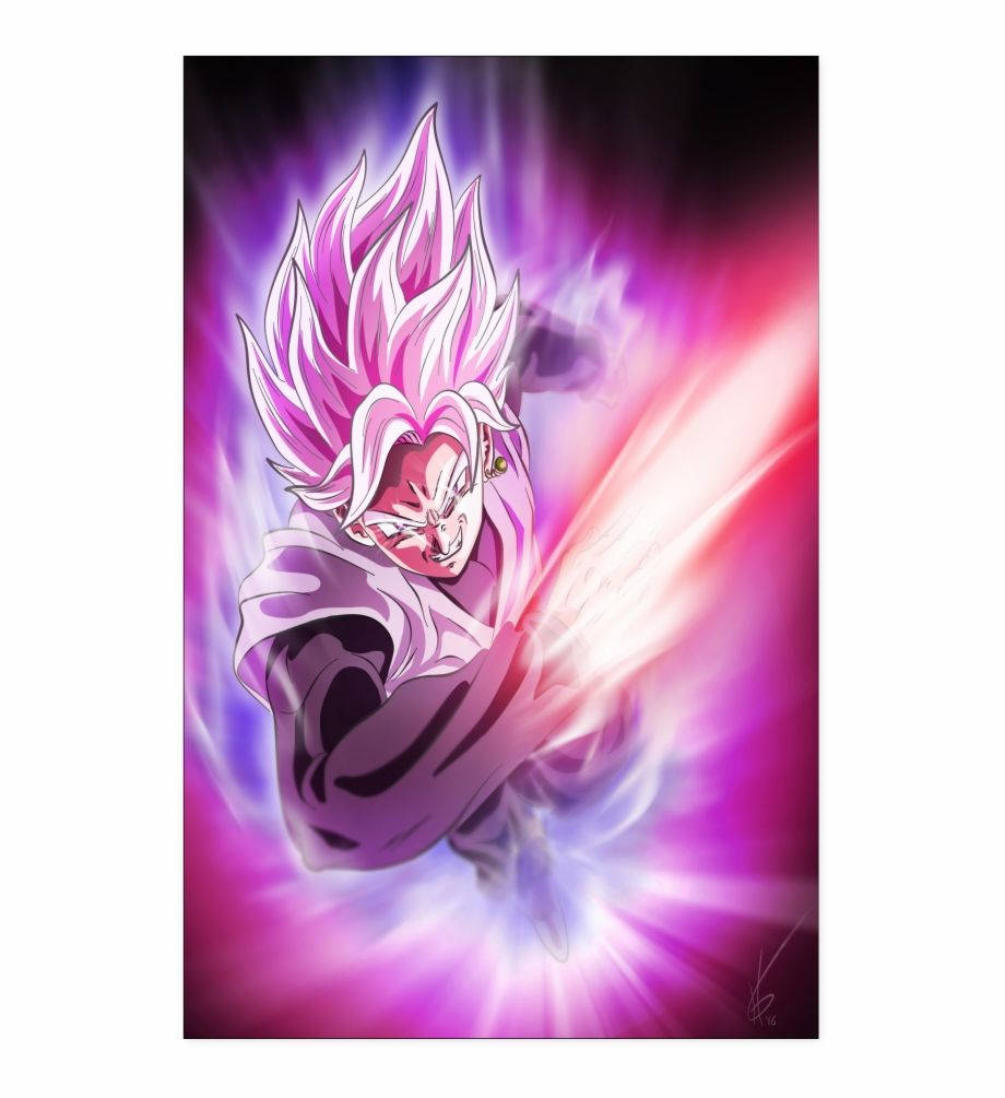 Goku Black, spiky pink hair, glowing aura, SD Phone Wallpaper