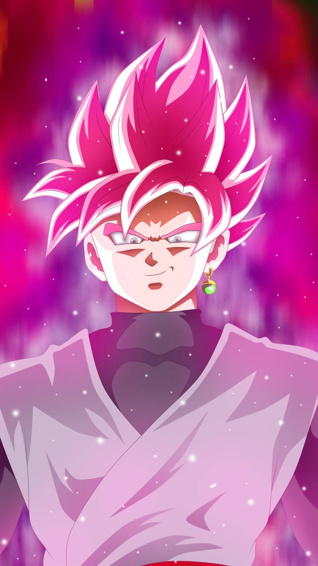 Goku Black, spiky pink hair, glowing eyes, Full HD Phone Wallpaper