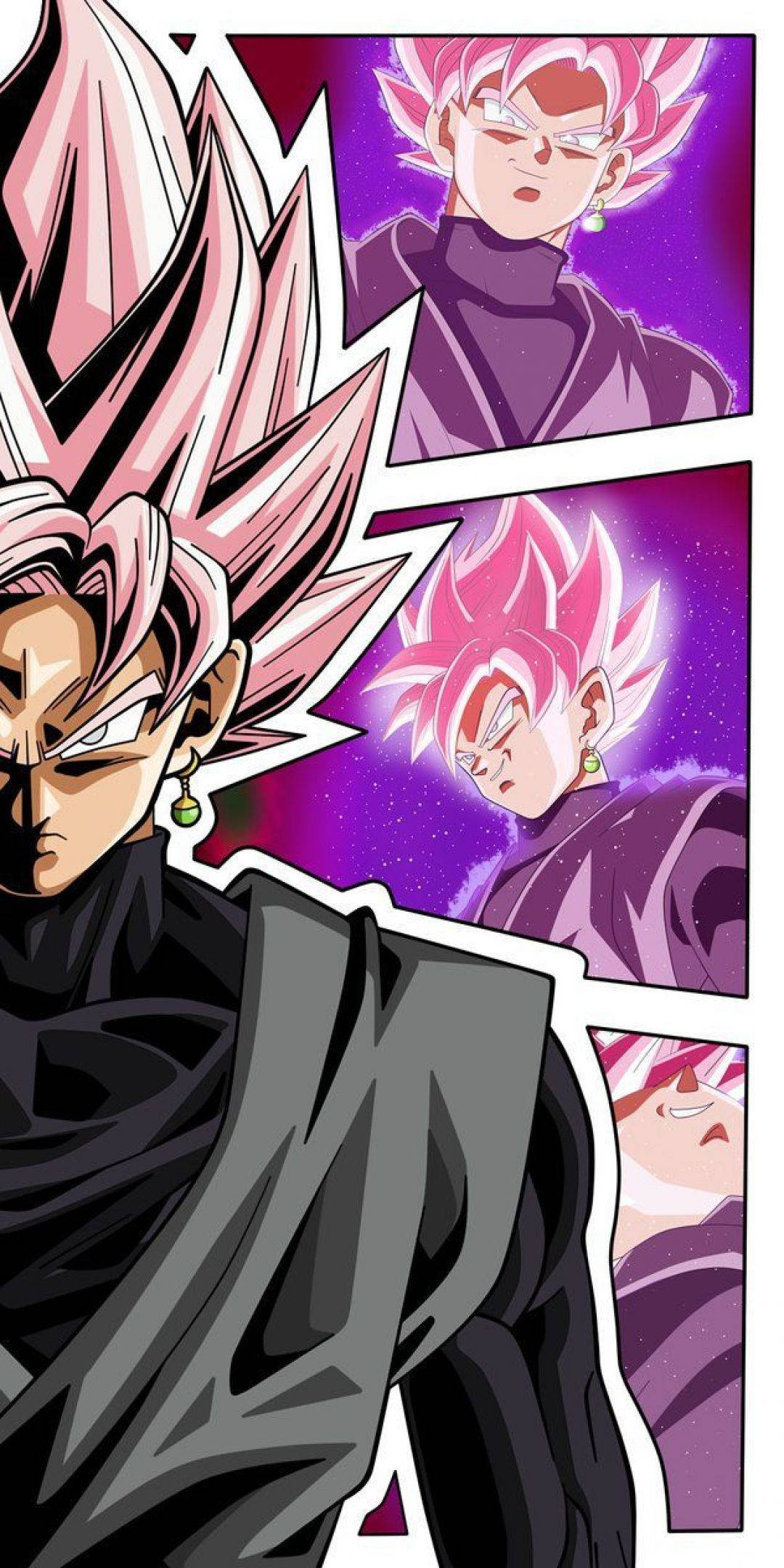 Goku Black, pink spiky hair, black outfit, Full HD Phone Wallpaper