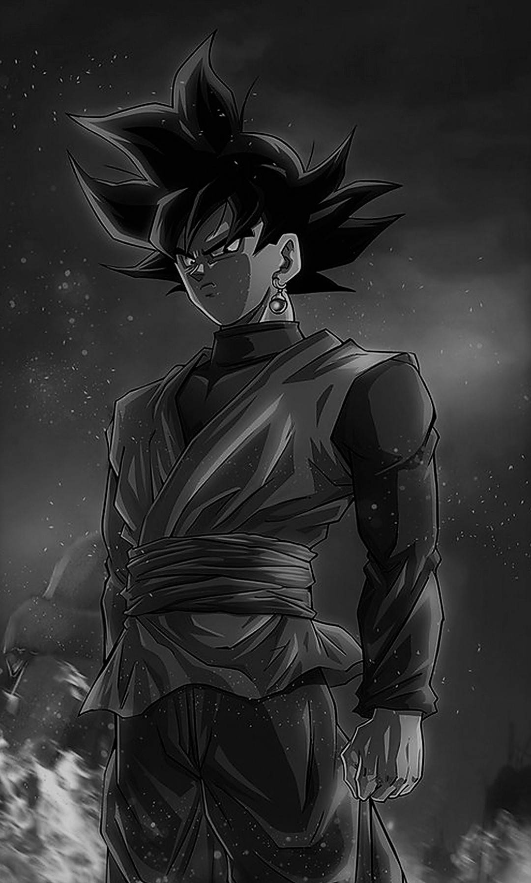 Goku Black, monochrome, spiky hair, HD Phone Wallpaper