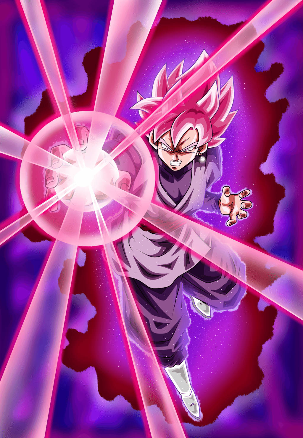 Goku Black, Rose form, pink-haired anime warrior, HD Phone Wallpaper