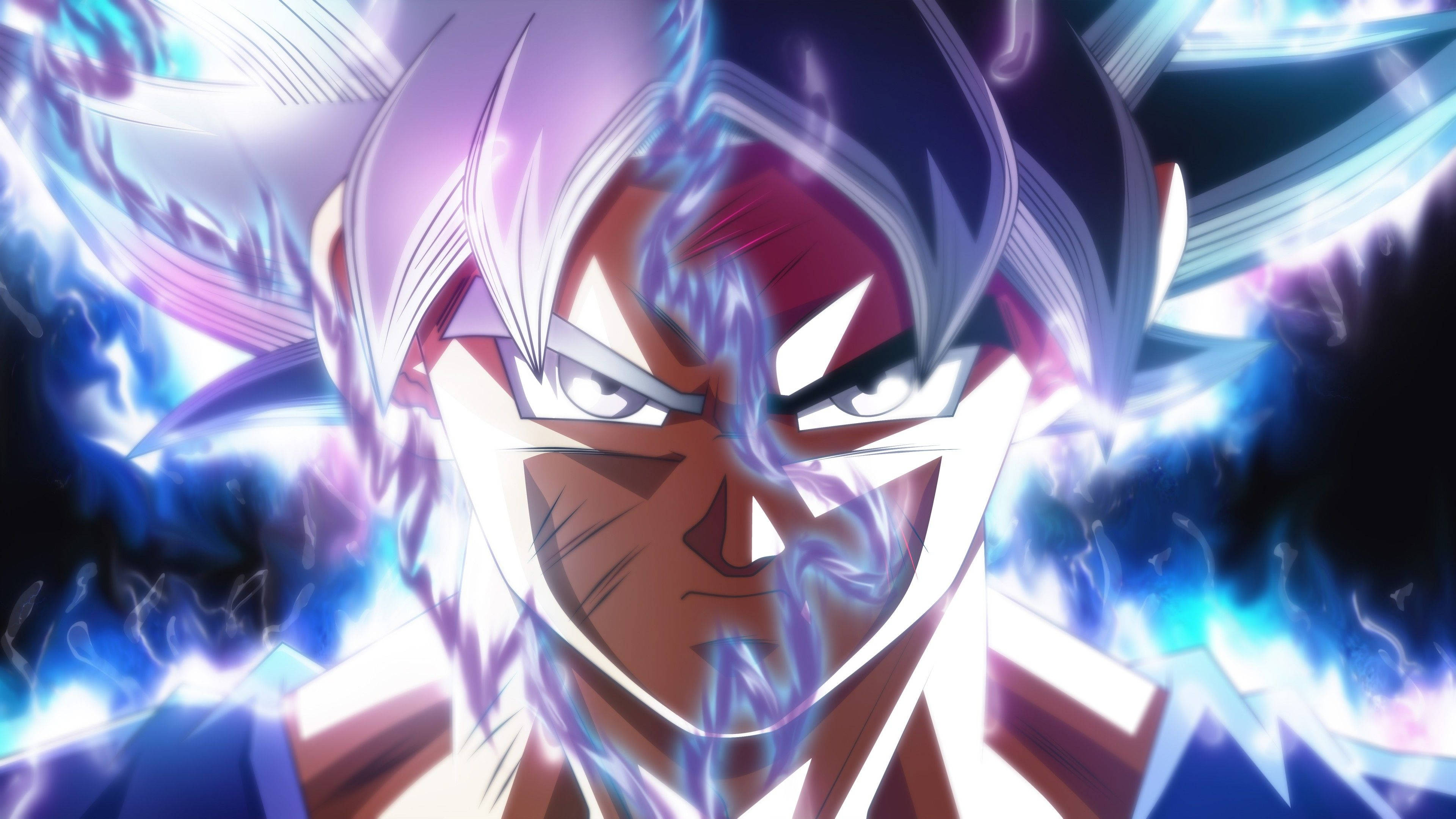 Goku, Dragon Ball Super, spiky white hair, 4K Desktop Wallpaper