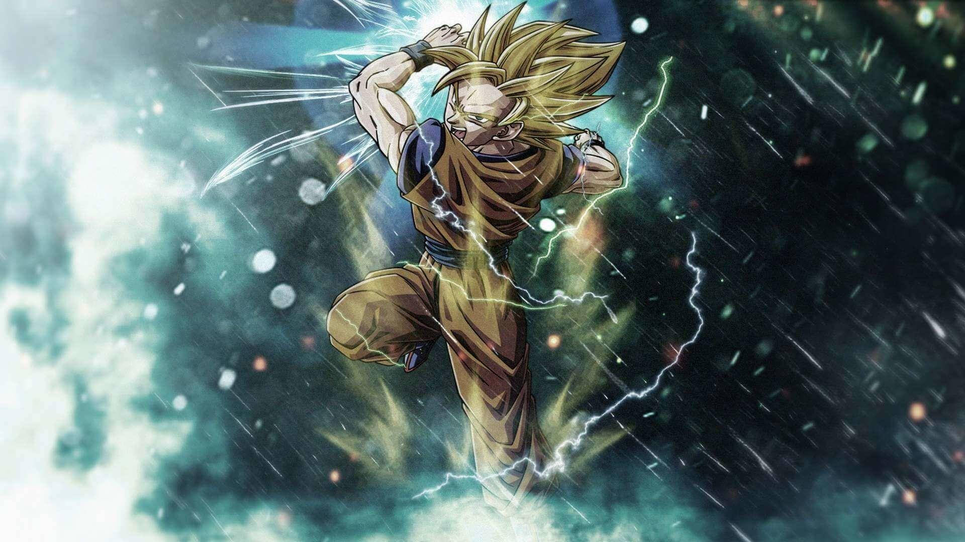 Goku, Dragon Ball Super, golden-haired, Full HD Desktop Wallpaper