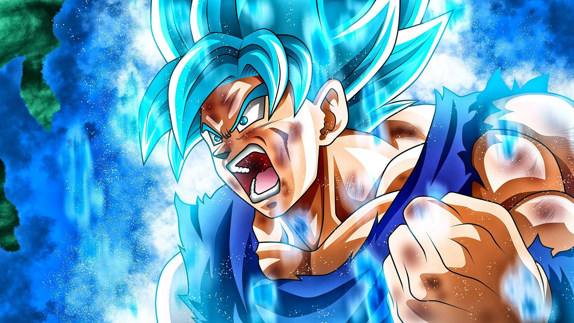 Goku, Dragon Ball Super, spiky blue hair, Full HD Desktop Wallpaper