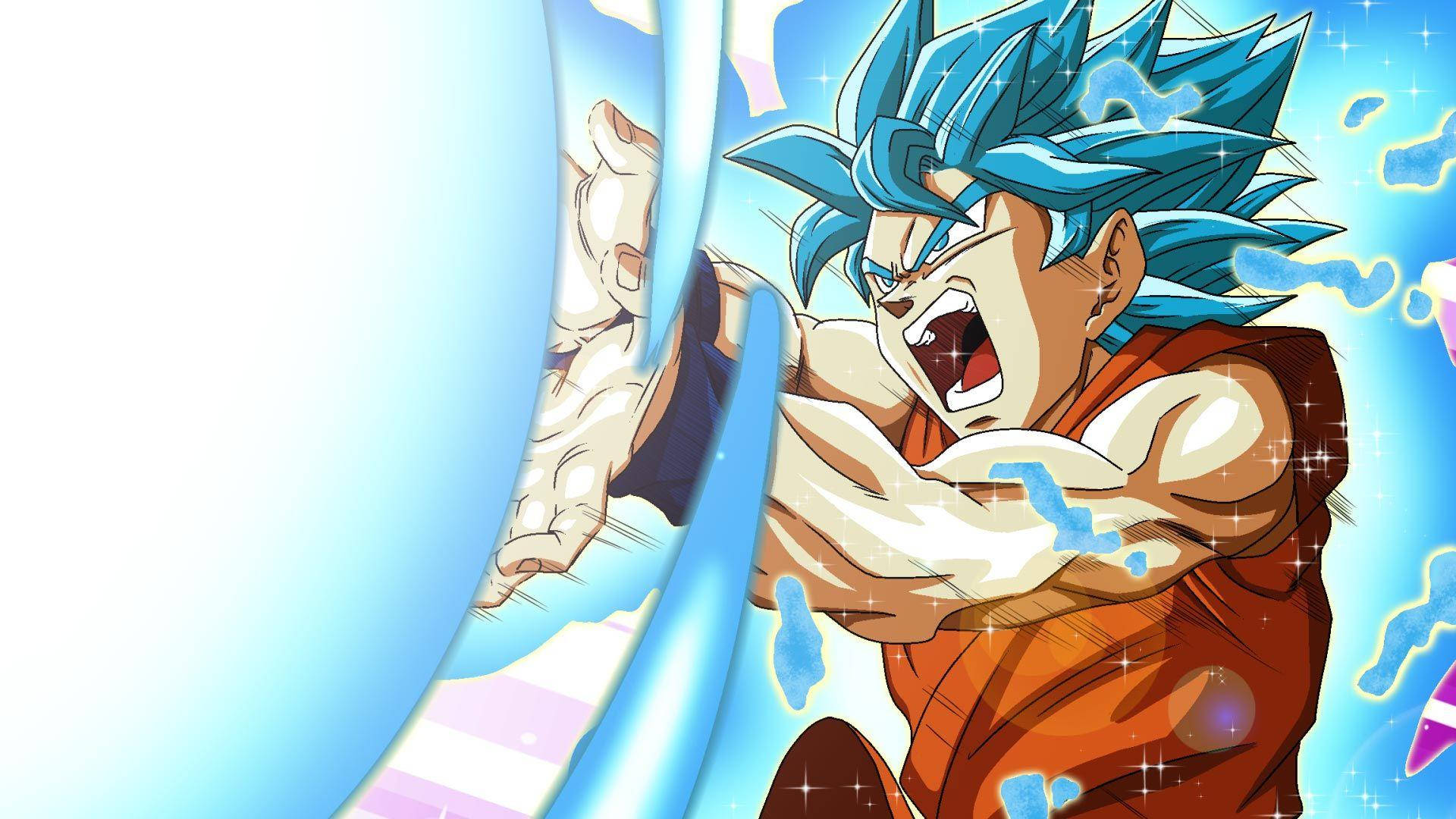 Goku, Dragon Ball Super, blue spiky hair, Full HD Desktop Wallpaper