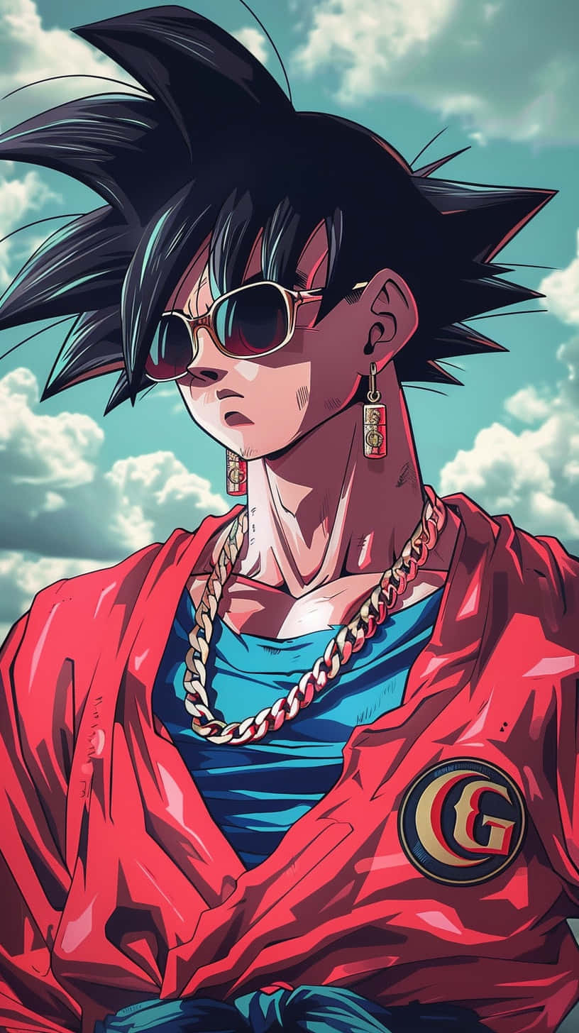 Goku Gucci, spiky black hair, sunglasses, HD Phone Wallpaper