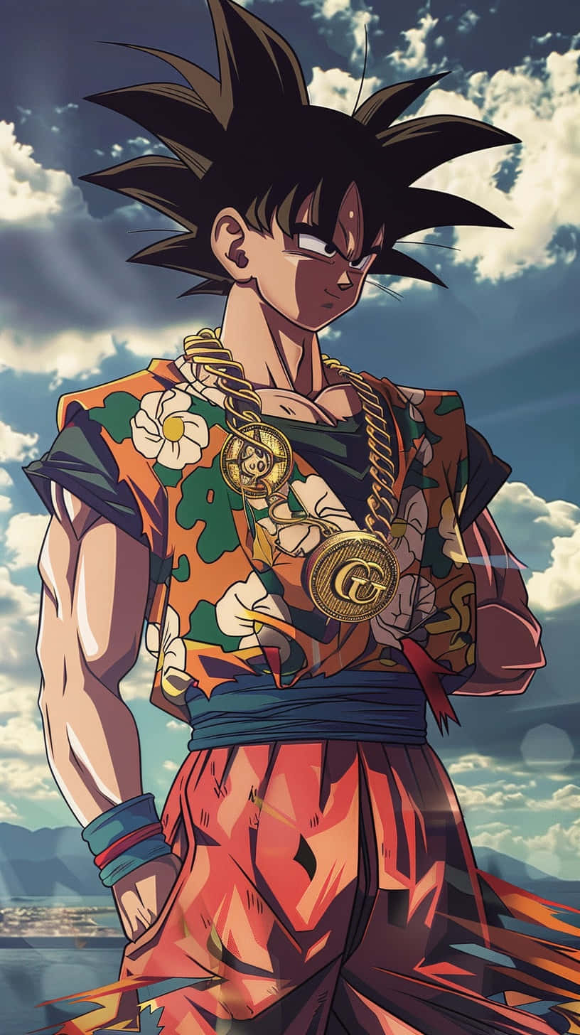 Goku, Gucci, floral patterned gi, HD Phone Wallpaper