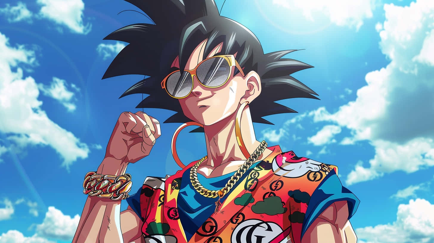 Goku, Gucci, spiky black hair, HD Desktop Wallpaper