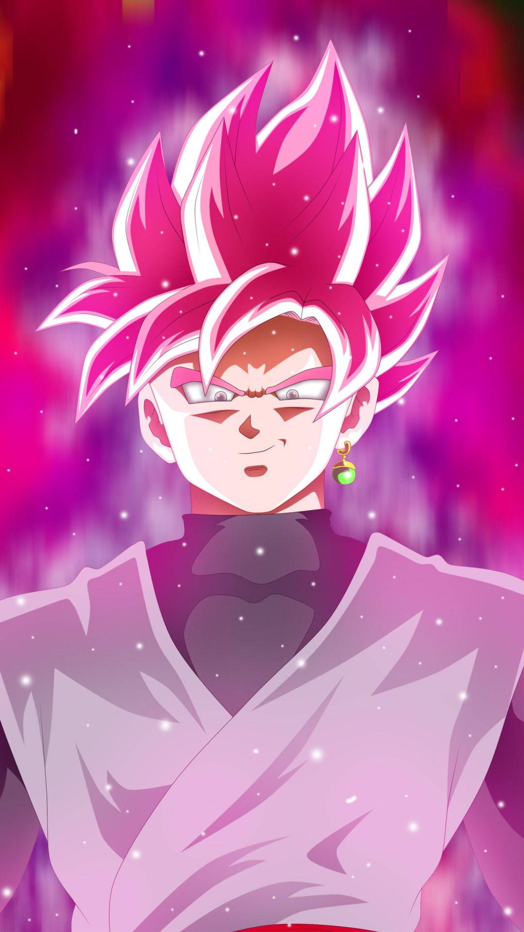 Black Goku Phone, galaxy background, cosmic purple, Full HD Phone Wallpaper