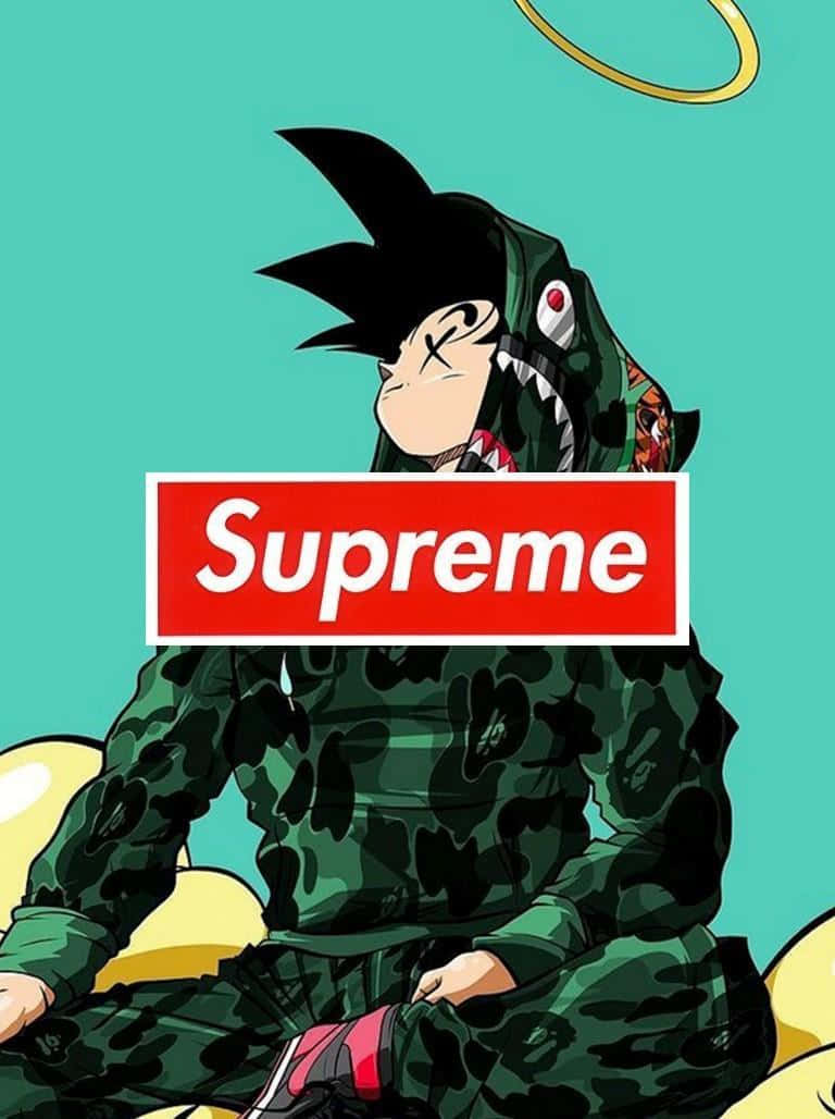 Goku, camouflage outfit, shark hoodie, SD Phone Wallpaper