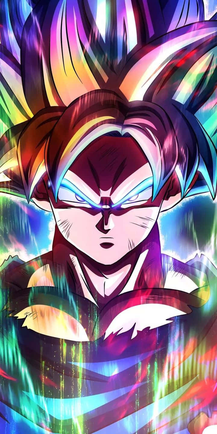 Goku Kaioken, spiky multicolored hair, glowing eyes, HD Phone Wallpaper