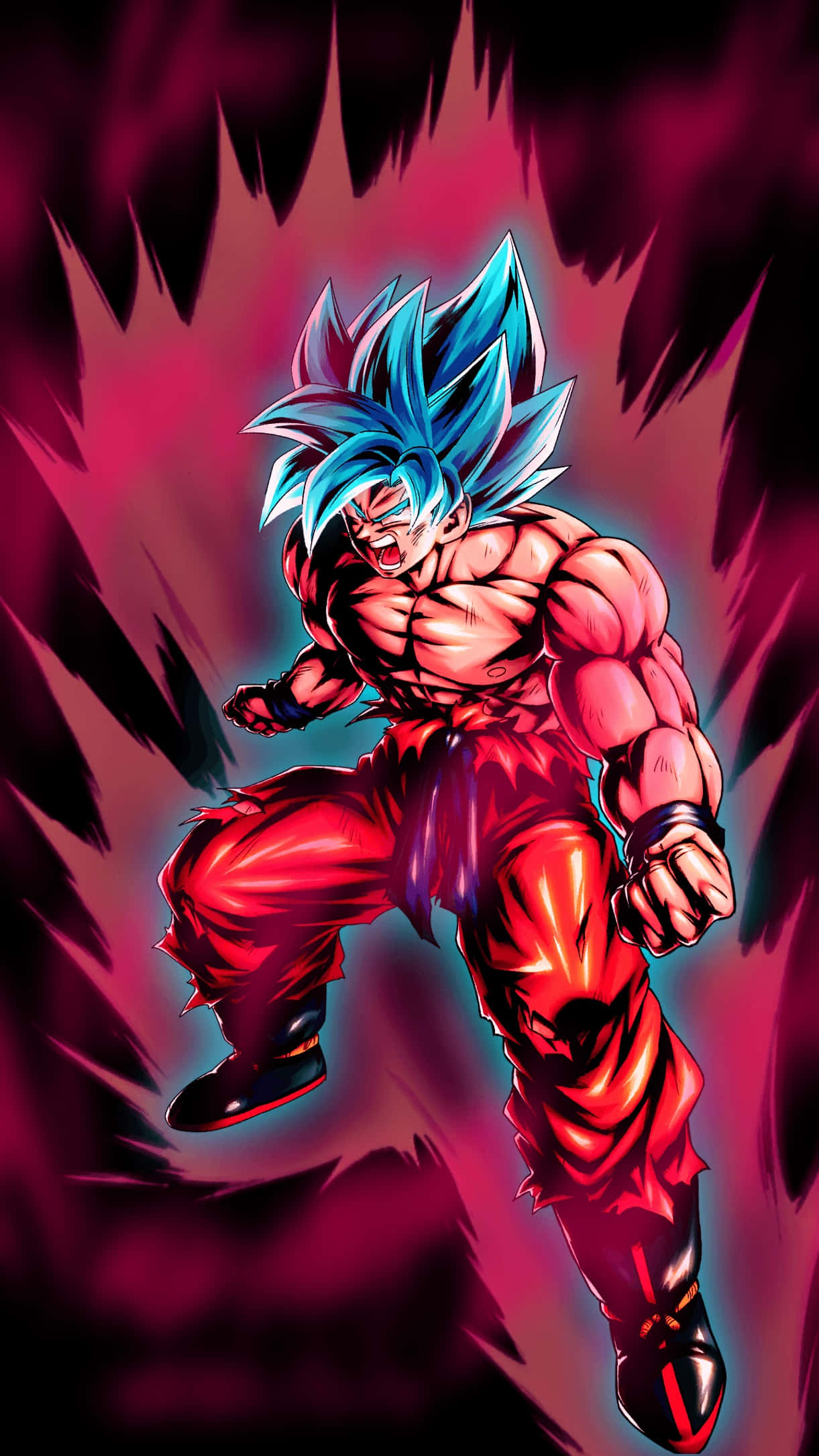 Goku, Kaioken, spiky blue hair, Full HD Phone Wallpaper