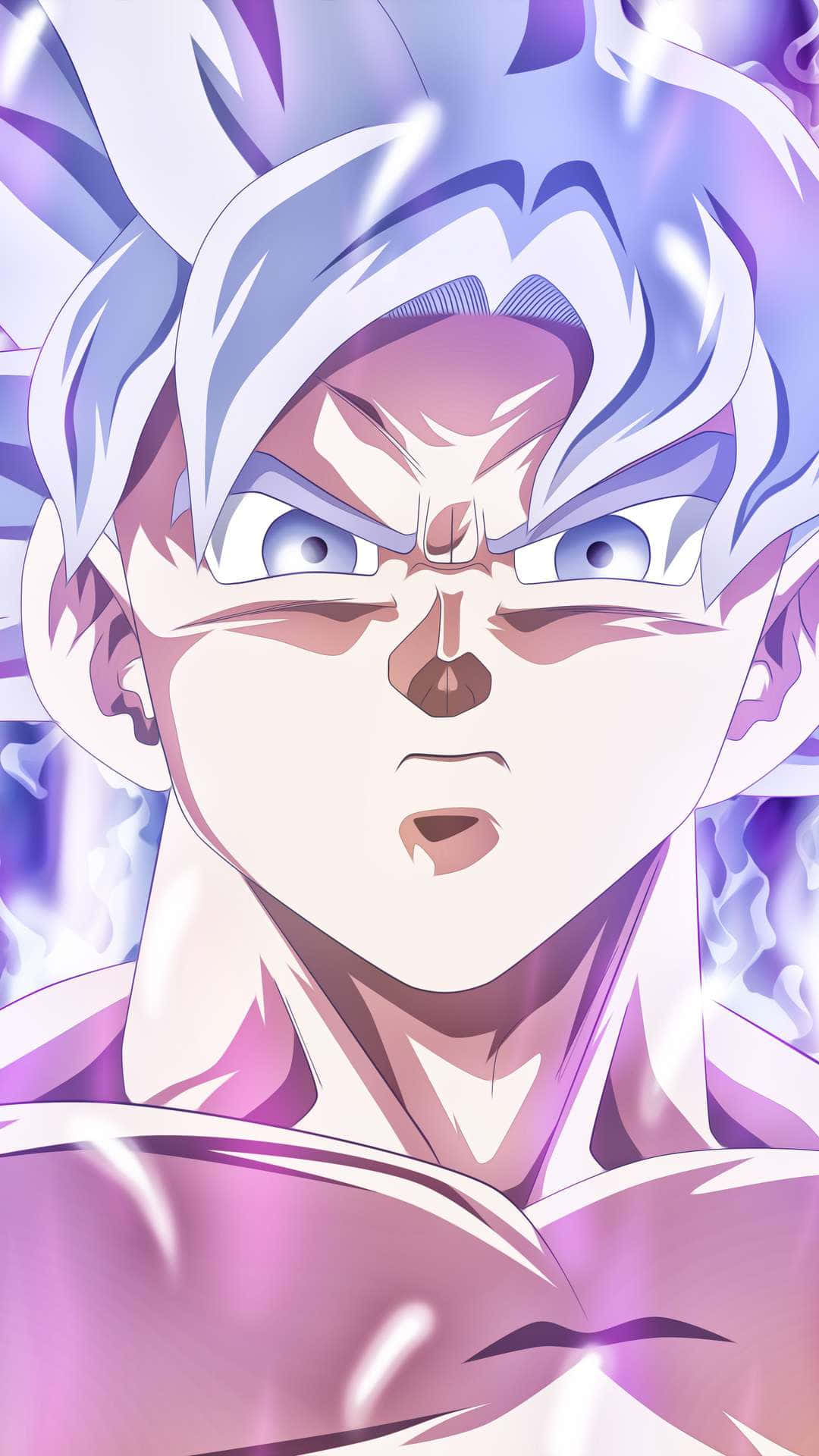 Goku Kaioken, spiky white hair, intense blue eyes, Full HD Phone Wallpaper