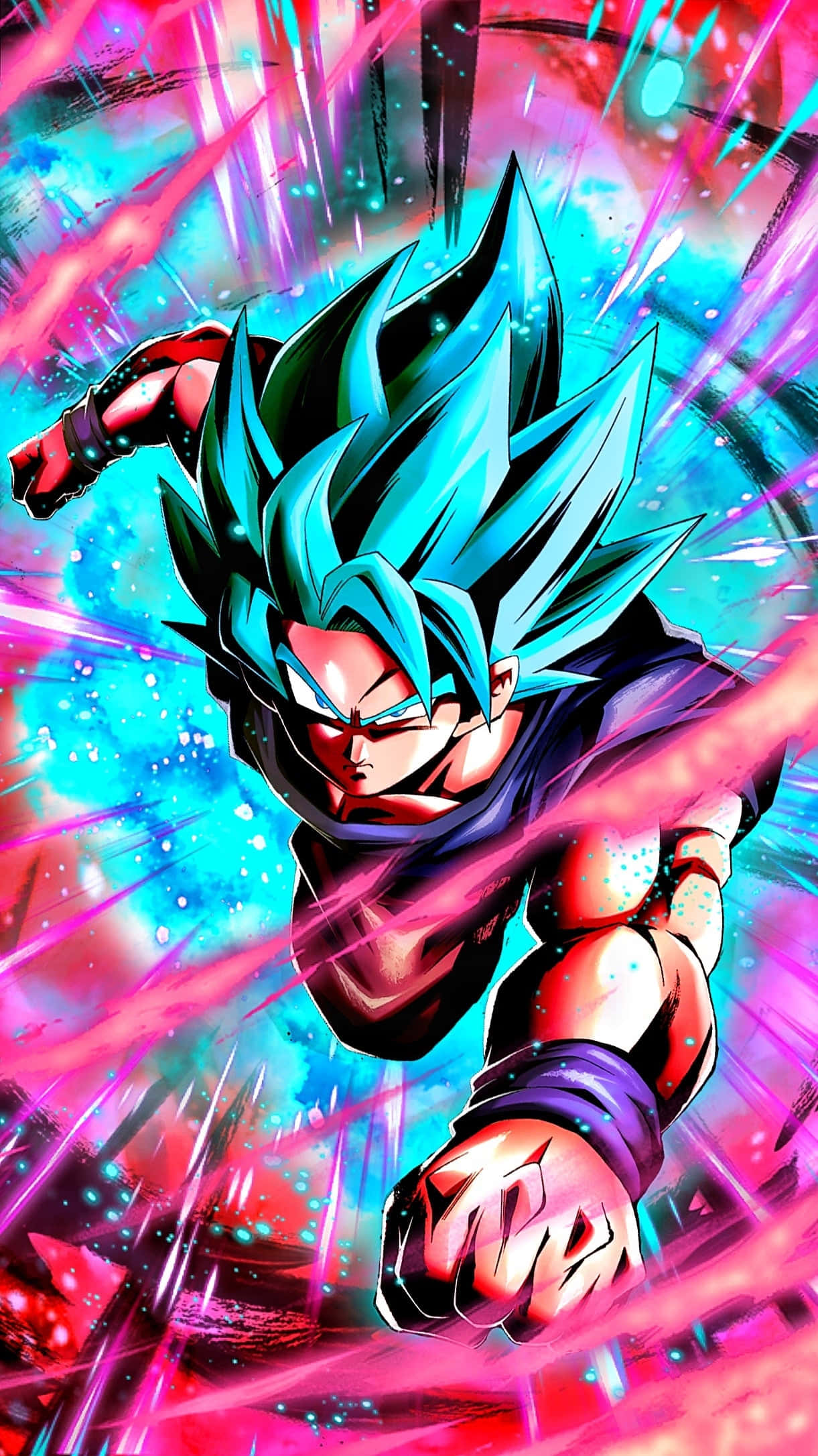 Goku, Kaioken, blue-haired anime warrior, Full HD Phone Wallpaper