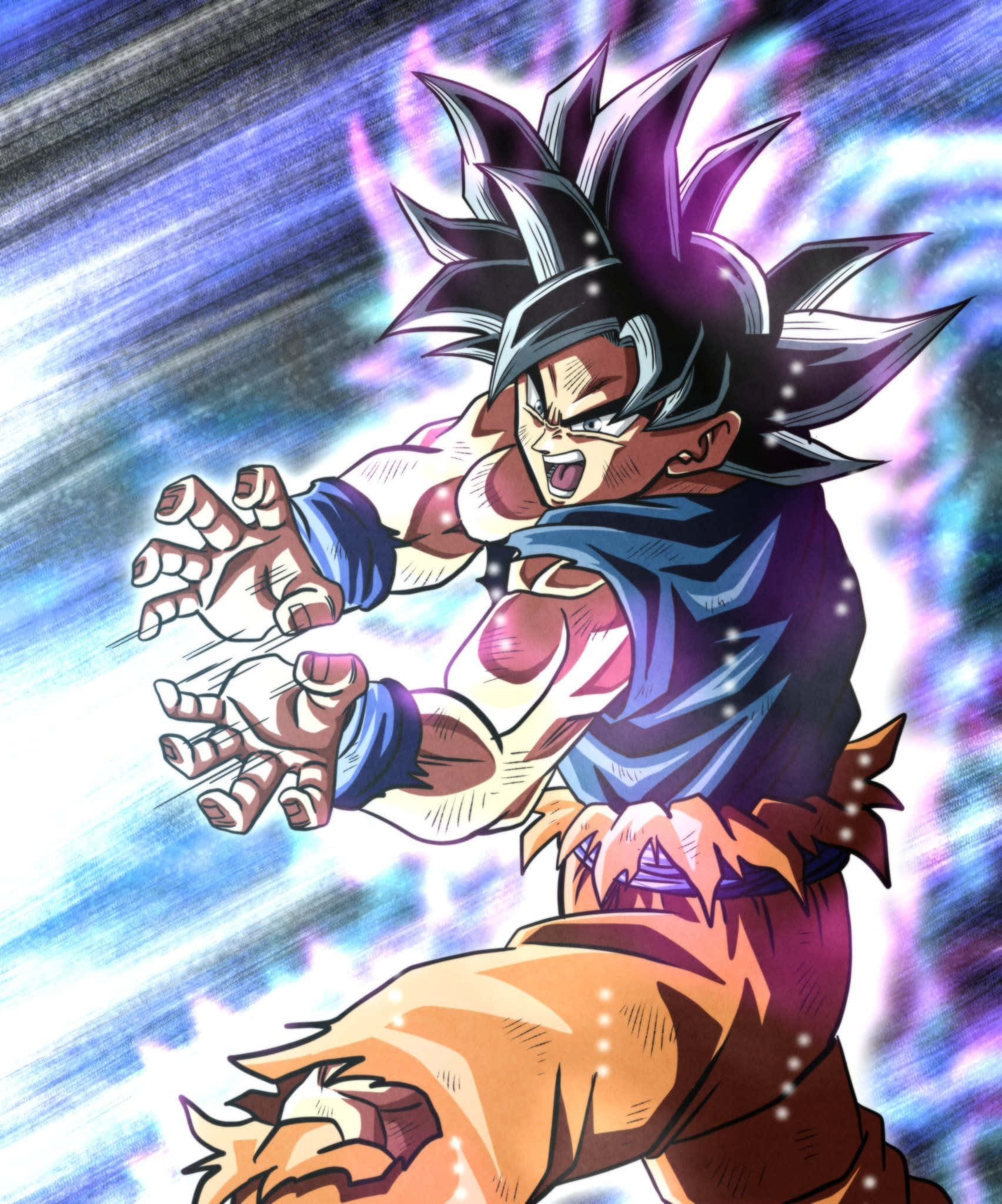 Goku, Kaioken, spiky purple hair, Full HD Phone Wallpaper
