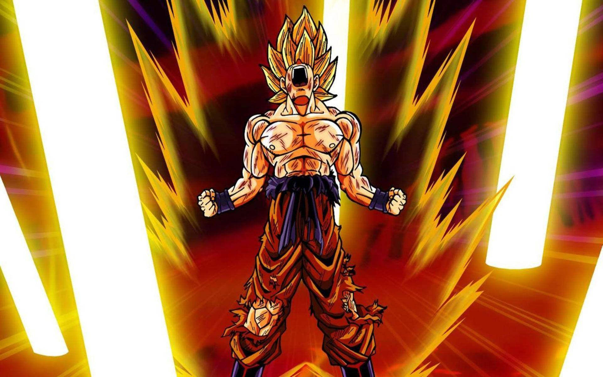 Goku, Kaioken, spiky golden hair, Full HD Desktop Wallpaper