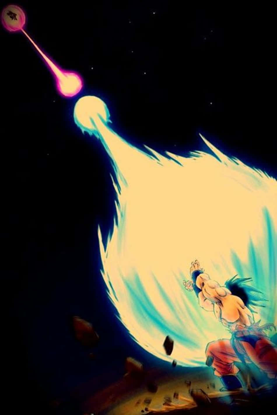 Goku, Spirit Bomb Sword, glowing energy blast, HD Phone Wallpaper