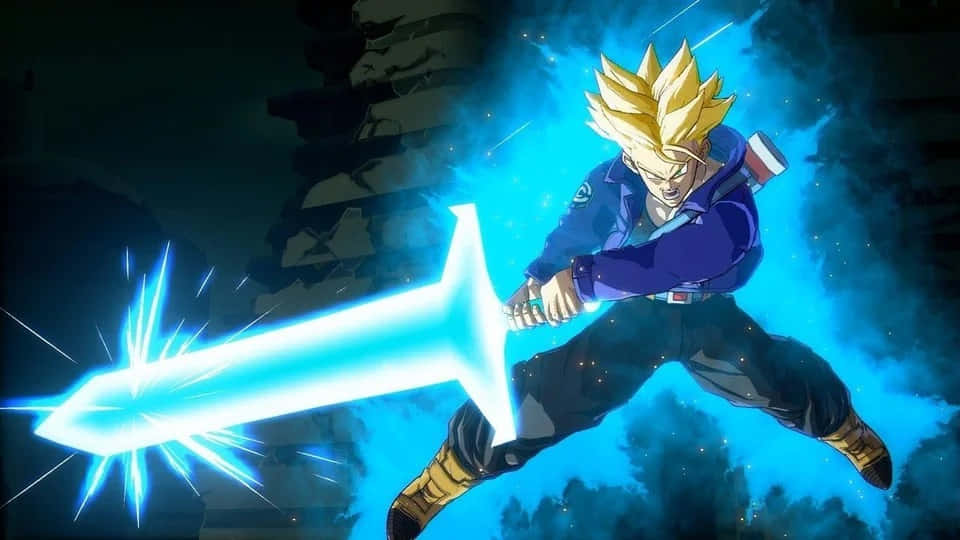 Goku, Spirit Bomb Sword, blue energy sword, SD Desktop Wallpaper