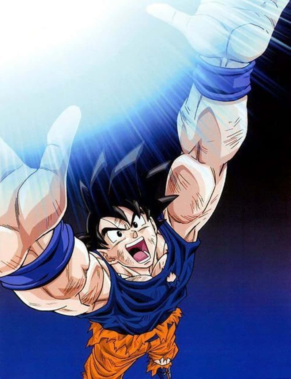 Goku, Spirit Bomb Sword, orange pants, SD Phone Wallpaper