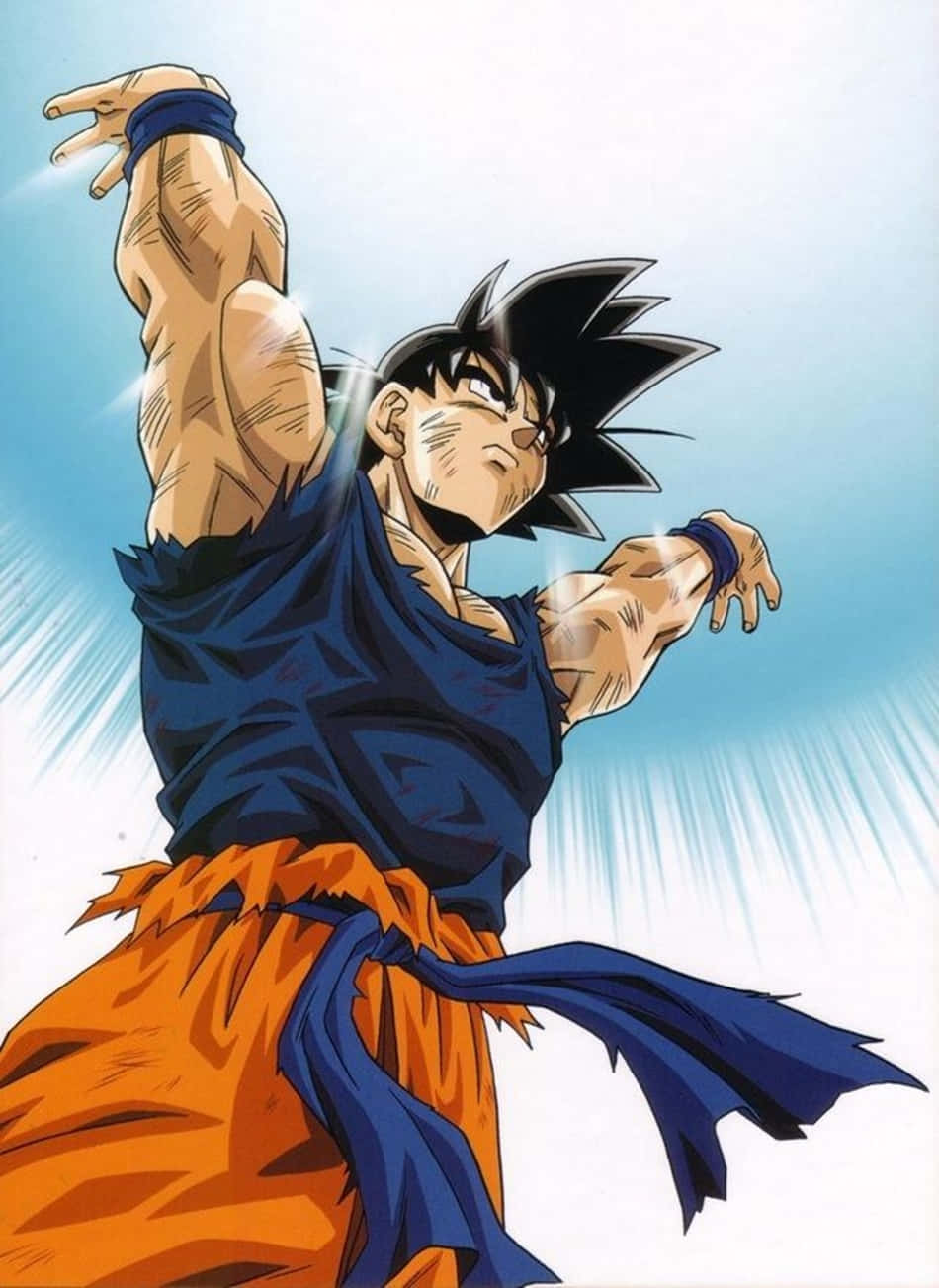 Goku, Spirit Bomb Sword, blue and orange gi, HD Phone Wallpaper