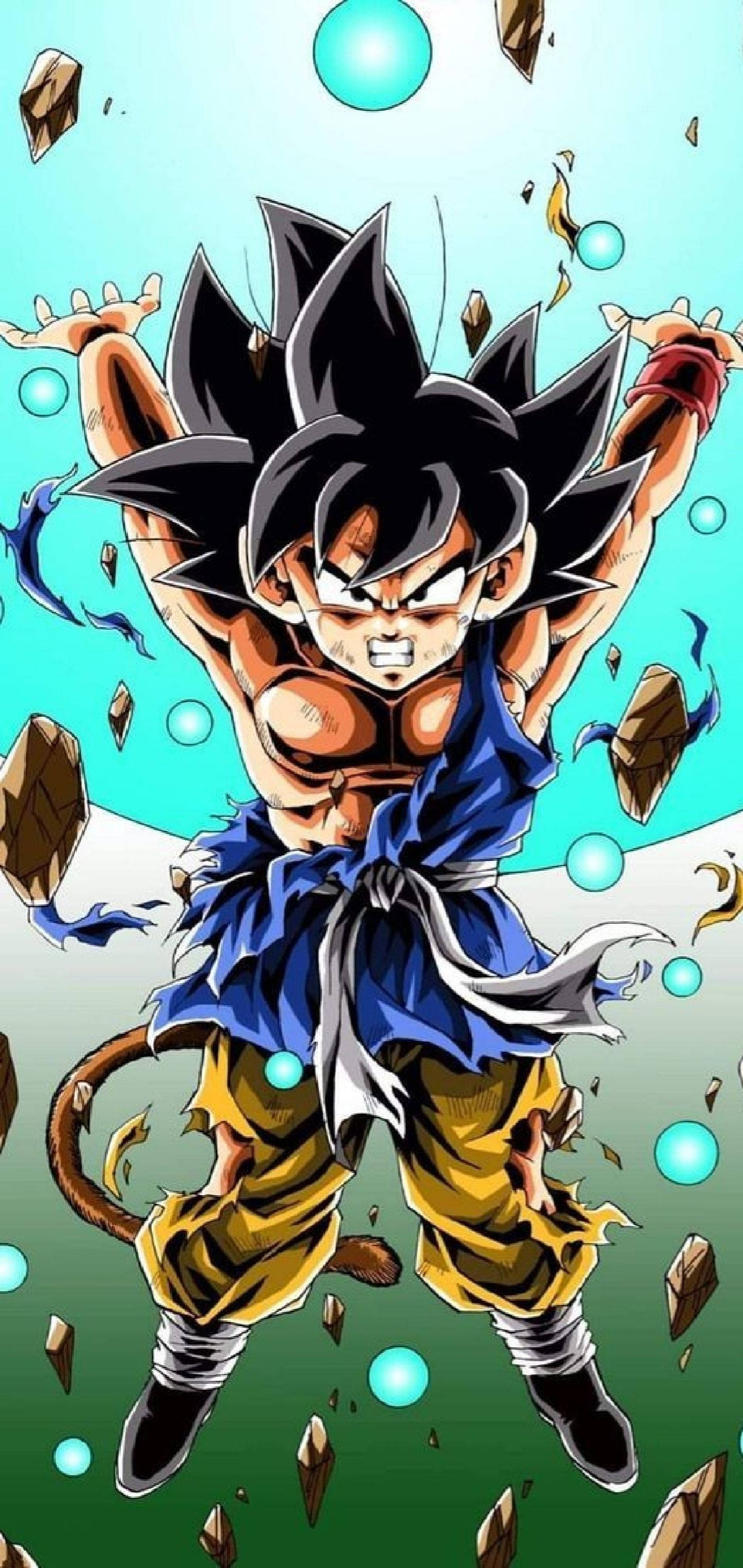 Goku, Spirit Bomb, spiky black hair, 2K Phone Wallpaper