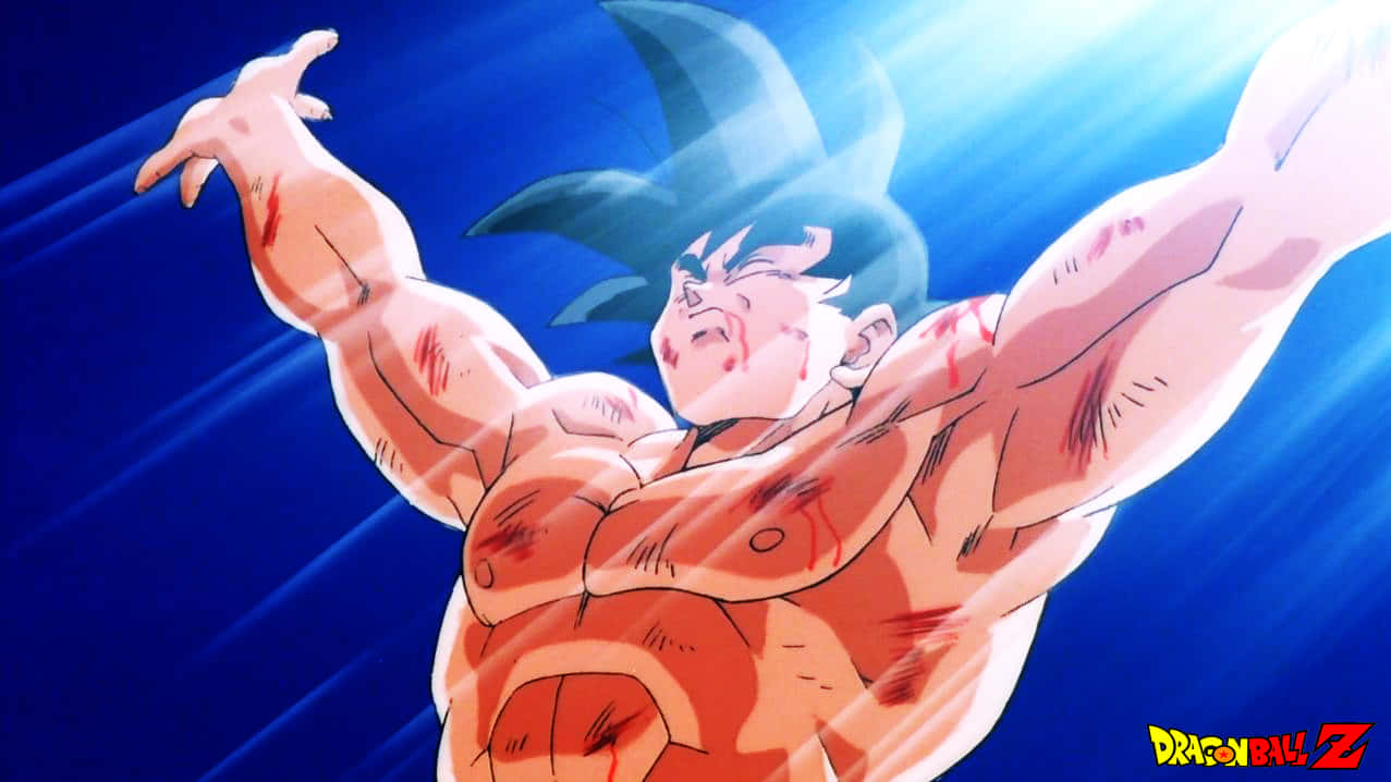 Goku, Spirit Bomb Sword, spiky blue hair, SD Desktop Wallpaper