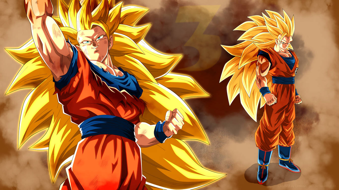 Goku Ssj3, golden-haired Saiyan warriors, orange gi, HD Desktop Wallpaper