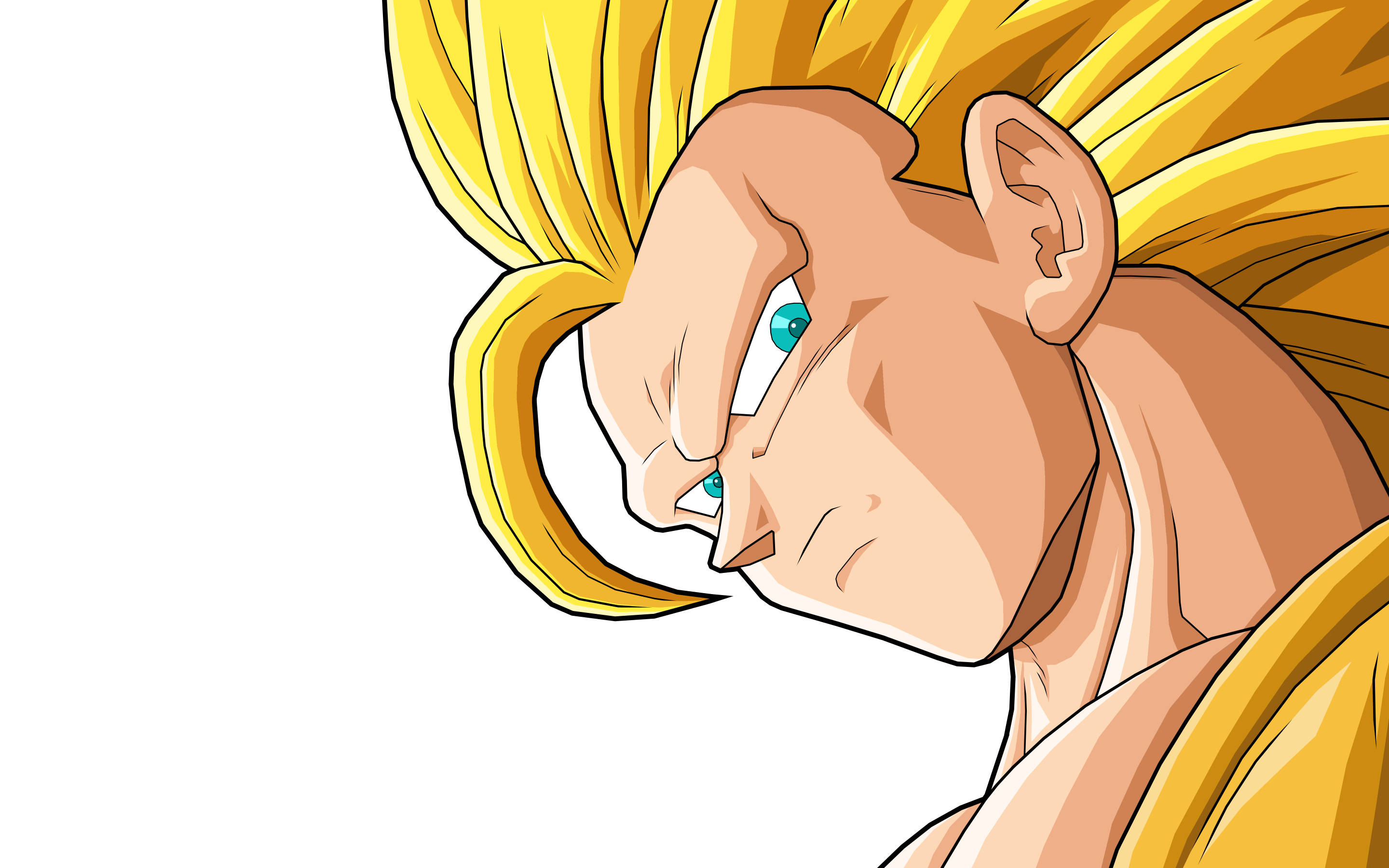 Goku, SSJ3, spiky golden hair, 2K Desktop Wallpaper