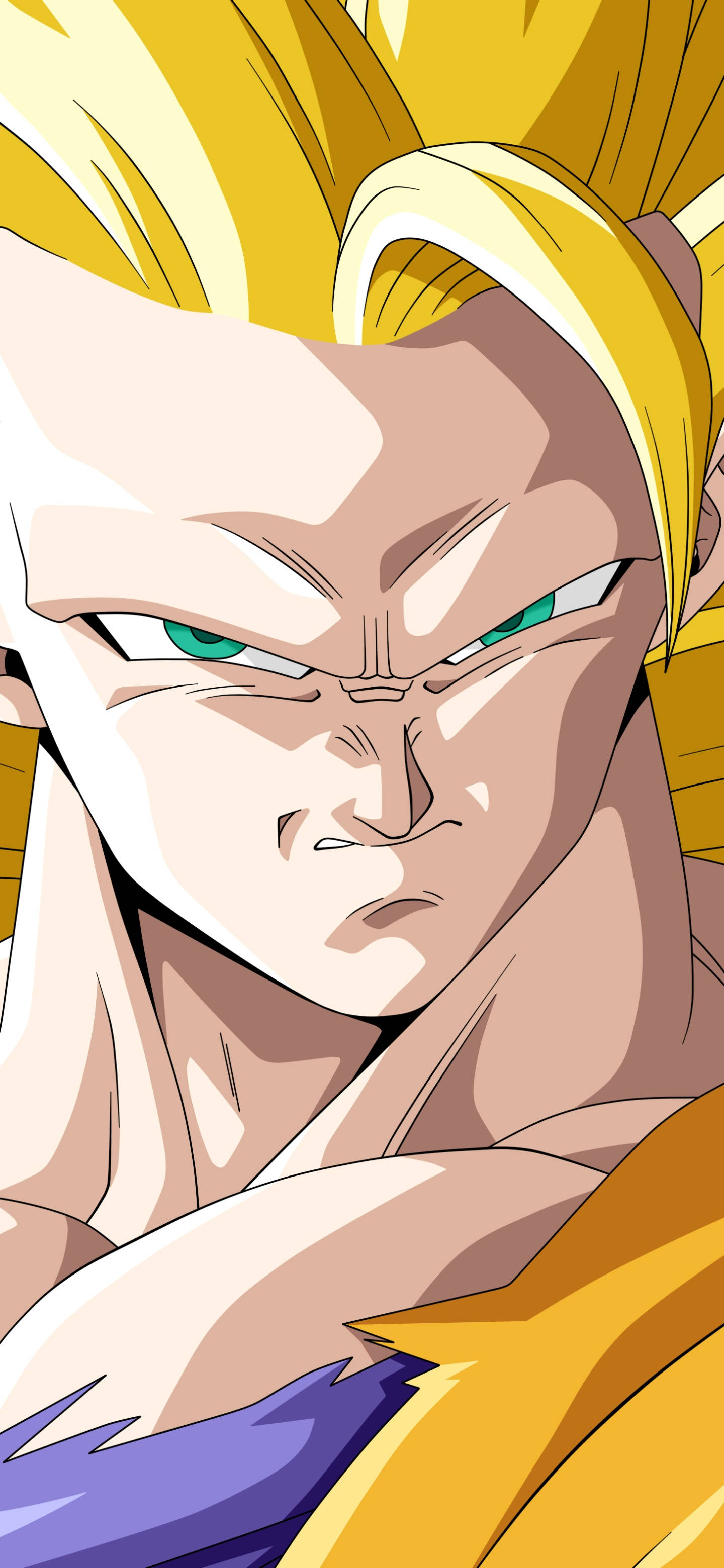Goku, SSJ3, spiky golden hair, 2K Phone Wallpaper
