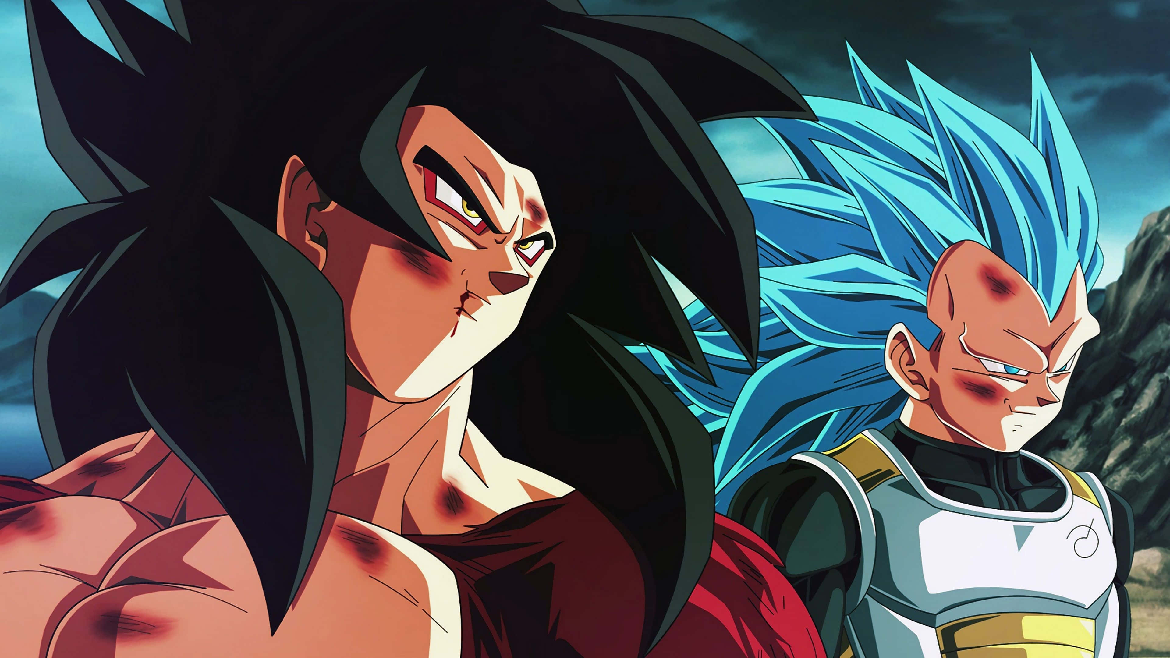 Super Saiyan 4, Blue, spiky hair, 4K Desktop Wallpaper