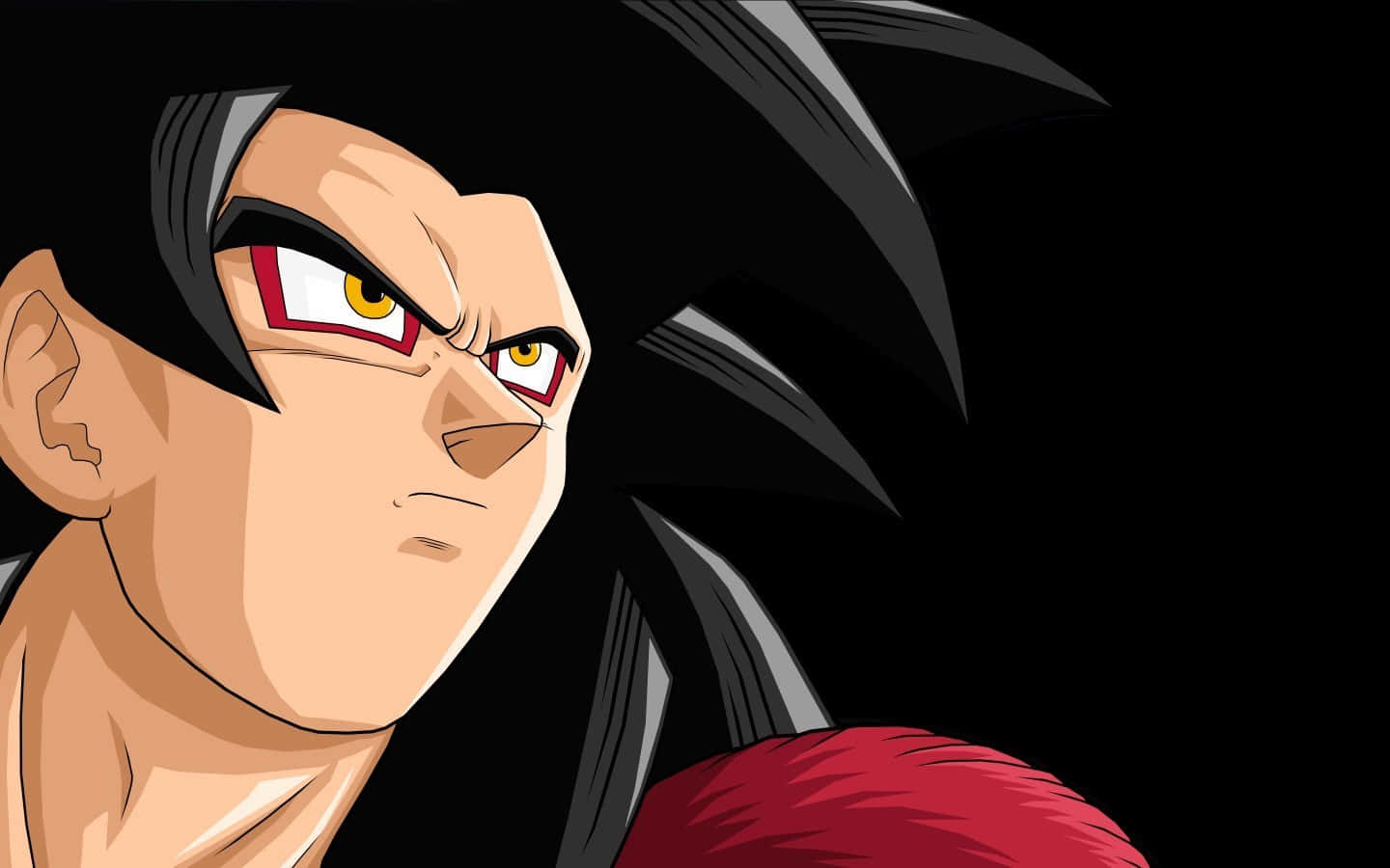 Goku Super Saiyan 4, black spiky hair, intense yellow eyes, HD Desktop Wallpaper