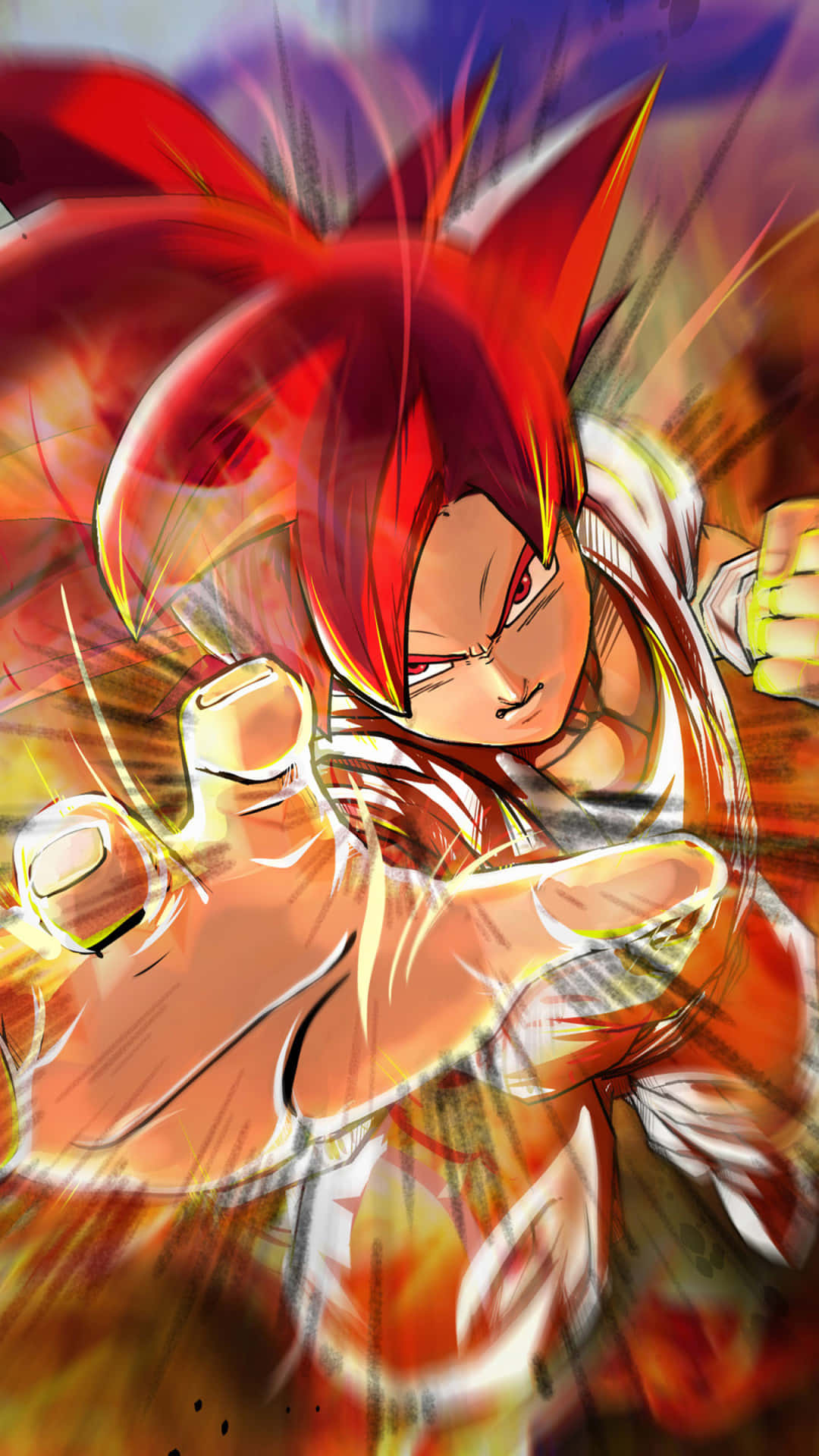 Goku, Super Saiyan 4, fiery-haired, Full HD Phone Wallpaper