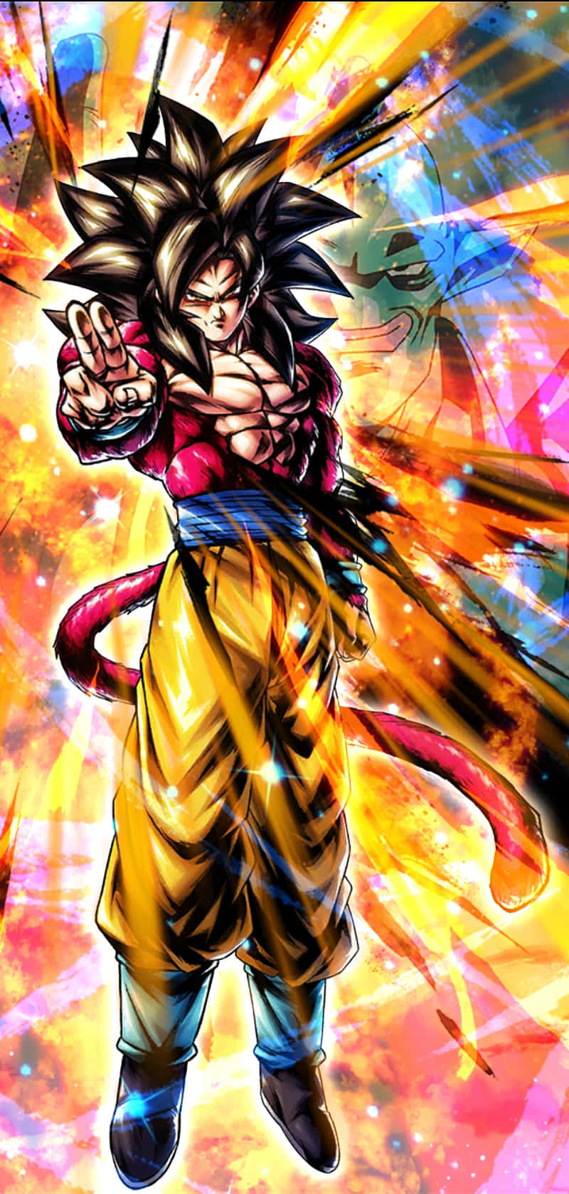 Goku Super Saiyan 4, spiky hair, glowing aura, HD Phone Wallpaper
