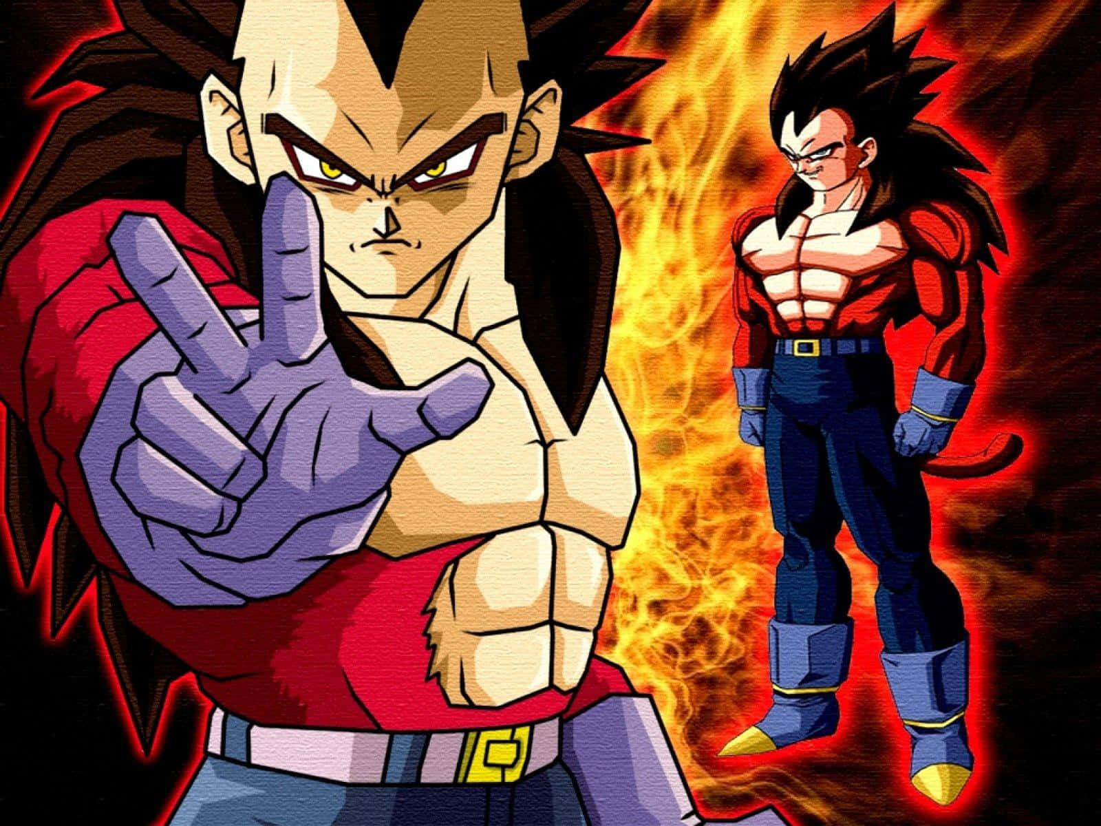 Goku Super Saiyan 4, spiky hair, fiery background, HD Desktop Wallpaper
