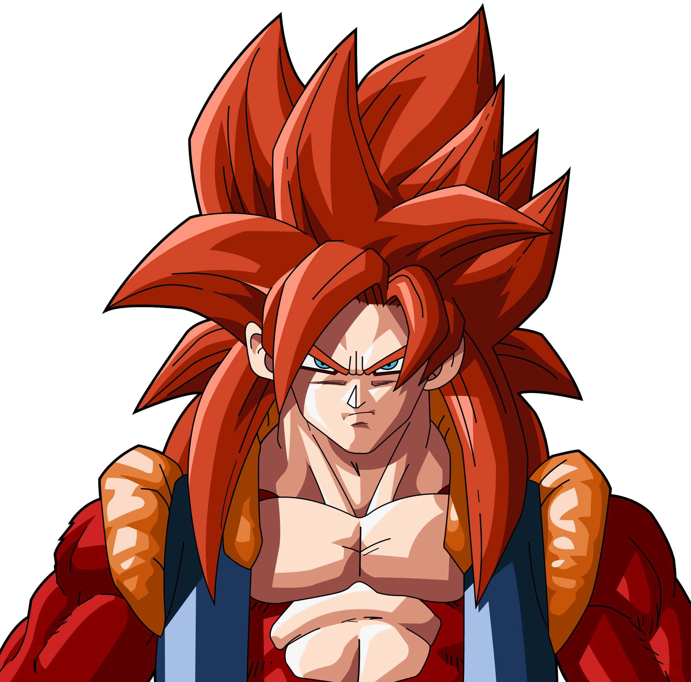 Goku, Super Saiyan 4, spiky red hair, Full HD Desktop Wallpaper
