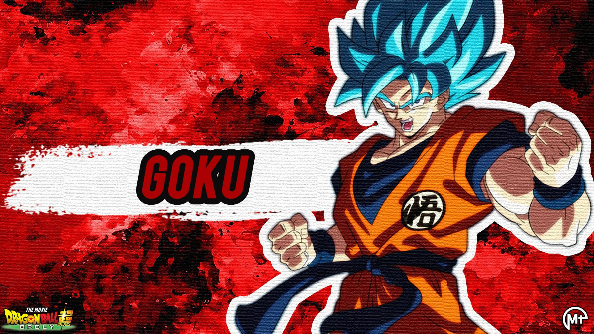 Goku, blue-haired, orange gi, Full HD Desktop Wallpaper