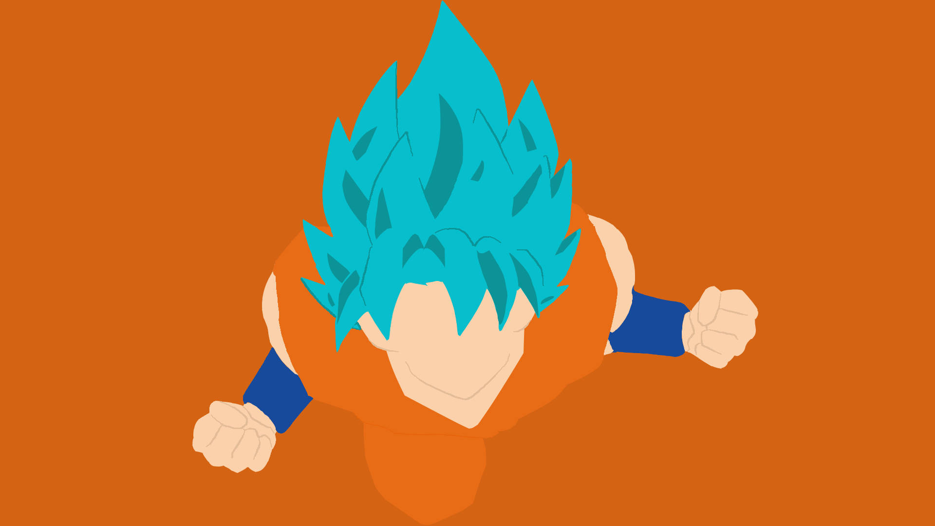 Goku, spiky blue hair, orange gi, Full HD Desktop Wallpaper