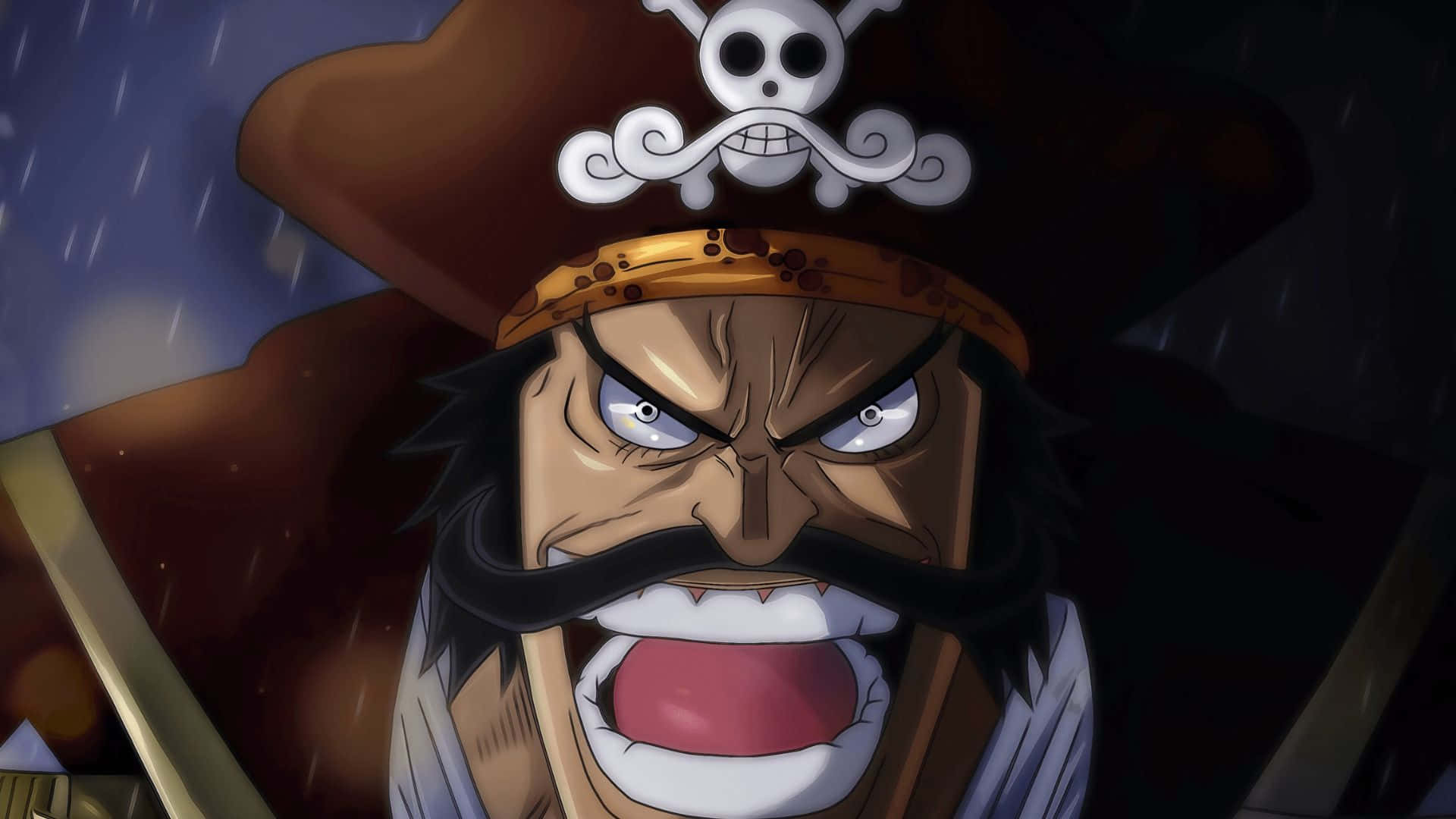 Gol D Roger, skull hat, anime pirate, Full HD Desktop Wallpaper