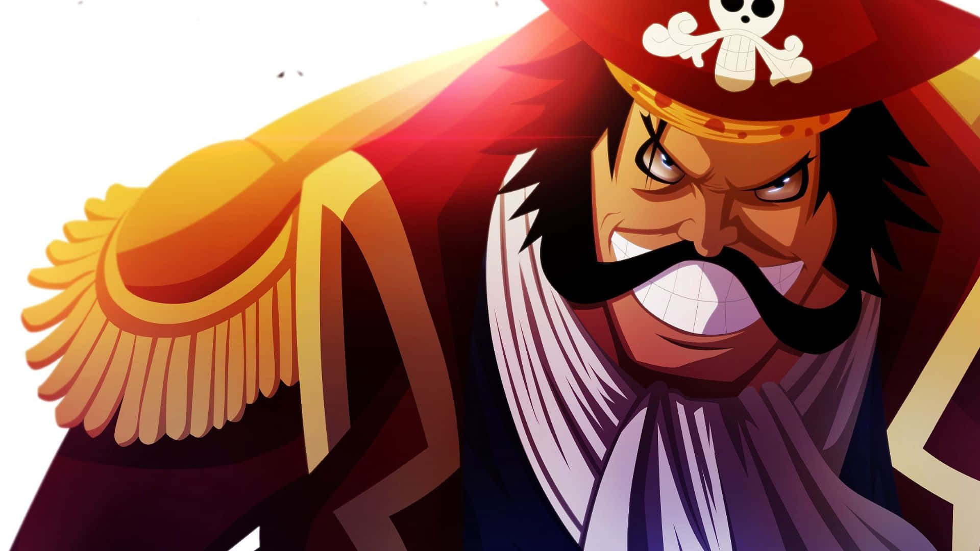 Gol D. Roger, skull hat, thick mustache, Full HD Desktop Wallpaper