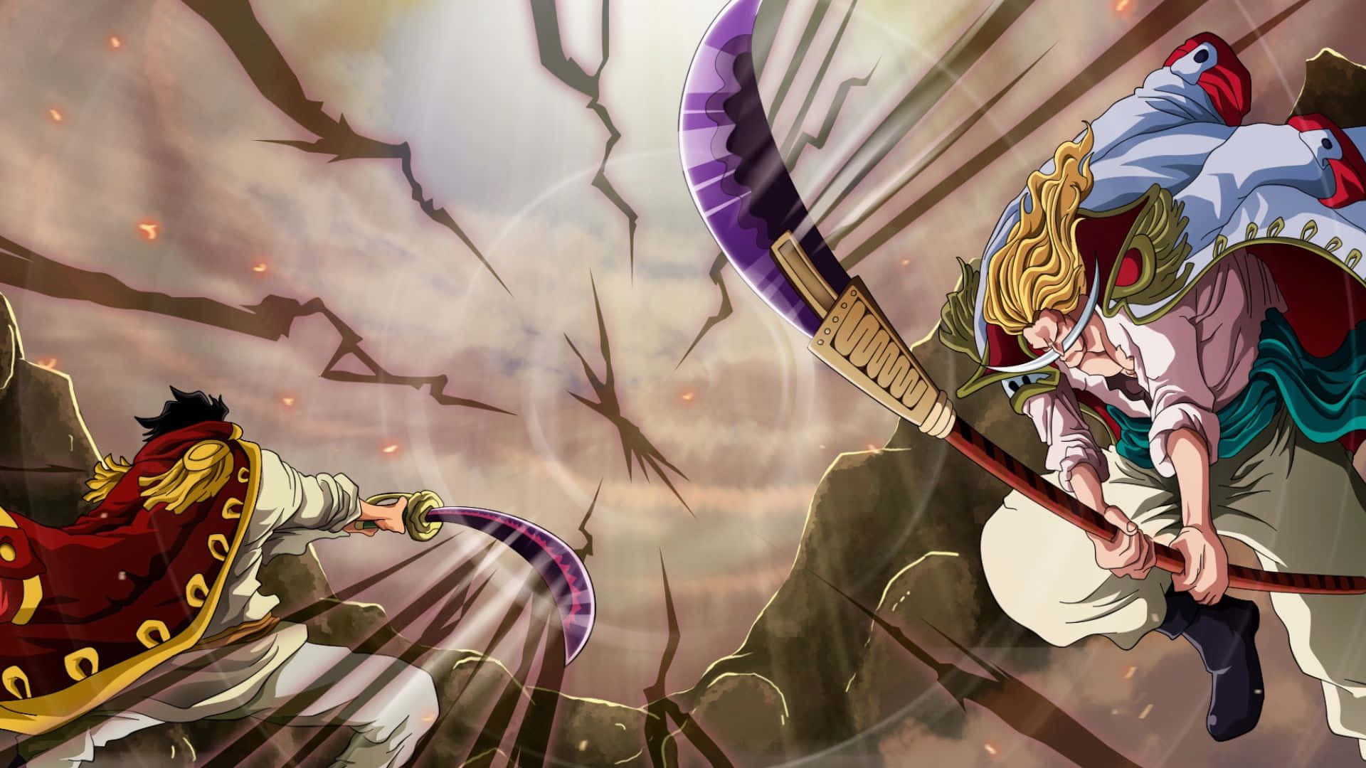 Gol D. Roger, anime warriors, giant swords, Full HD Desktop Wallpaper