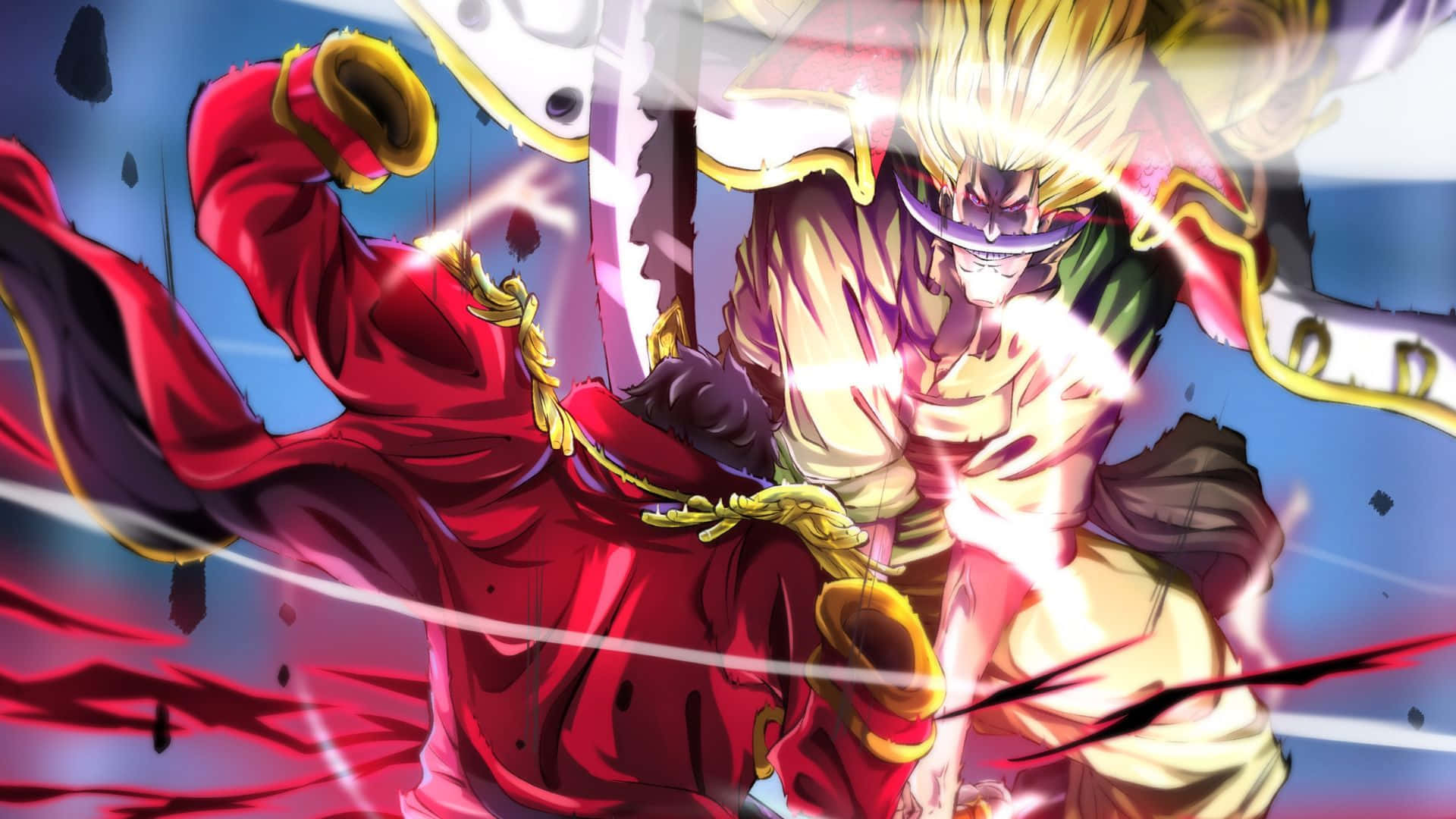Gol D Roger, anime warriors, glowing energy effects, Full HD Desktop Wallpaper