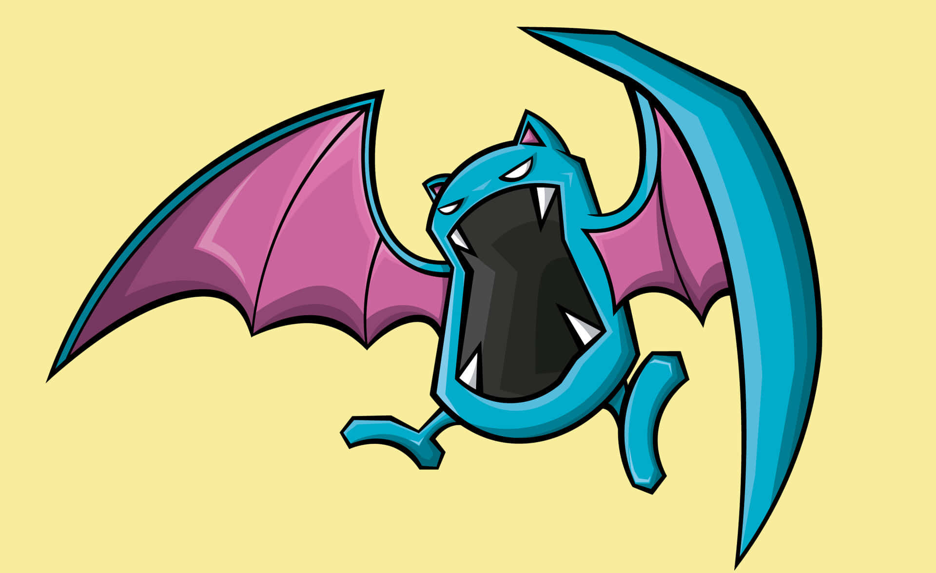 Golbat, blue body, purple wings, Full HD Desktop Wallpaper