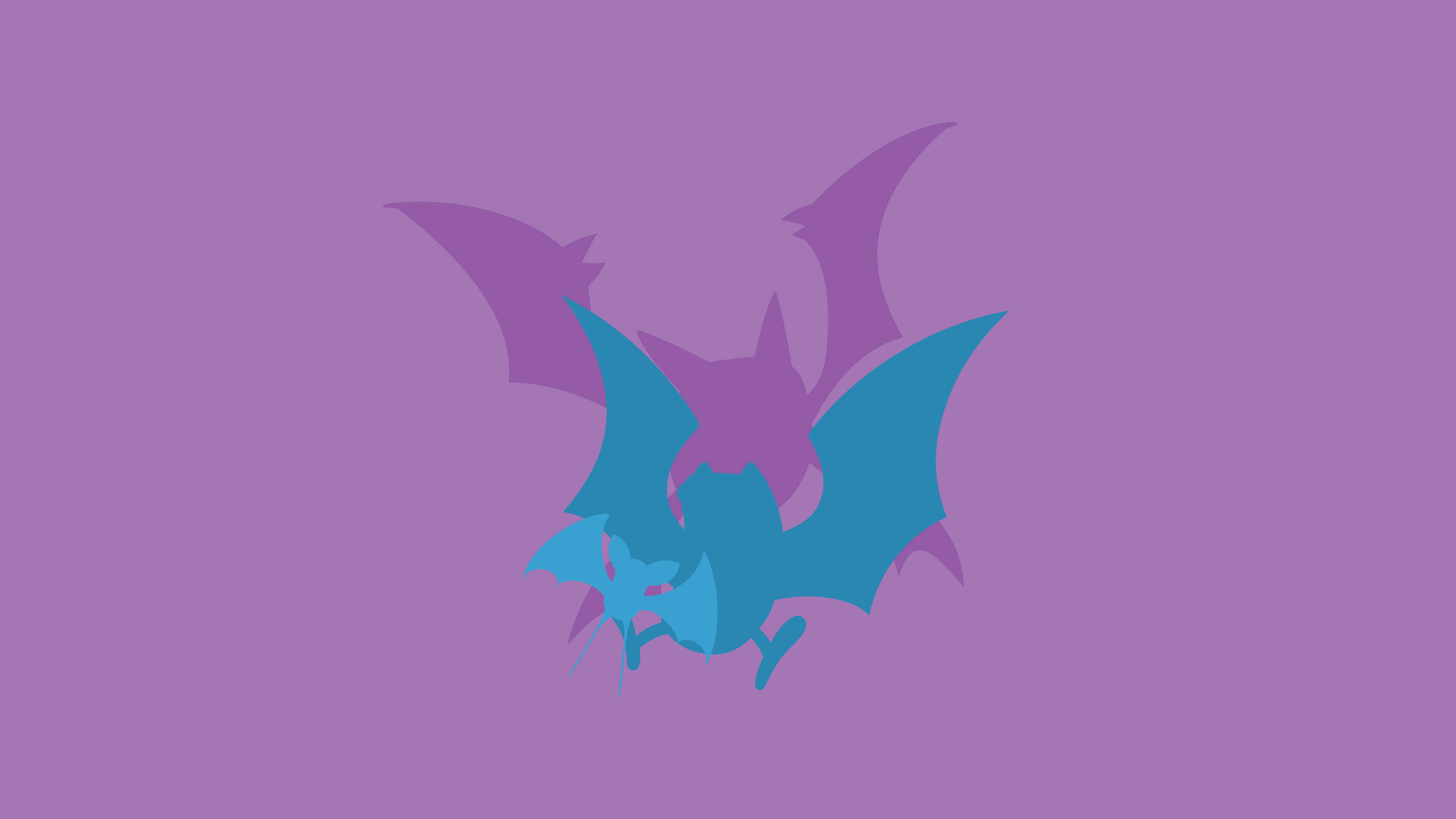 Golbat, purple, teal, 4K Desktop Wallpaper