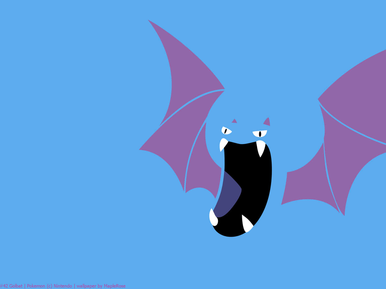 Golbat, purple, glowing eyes, HD Desktop Wallpaper