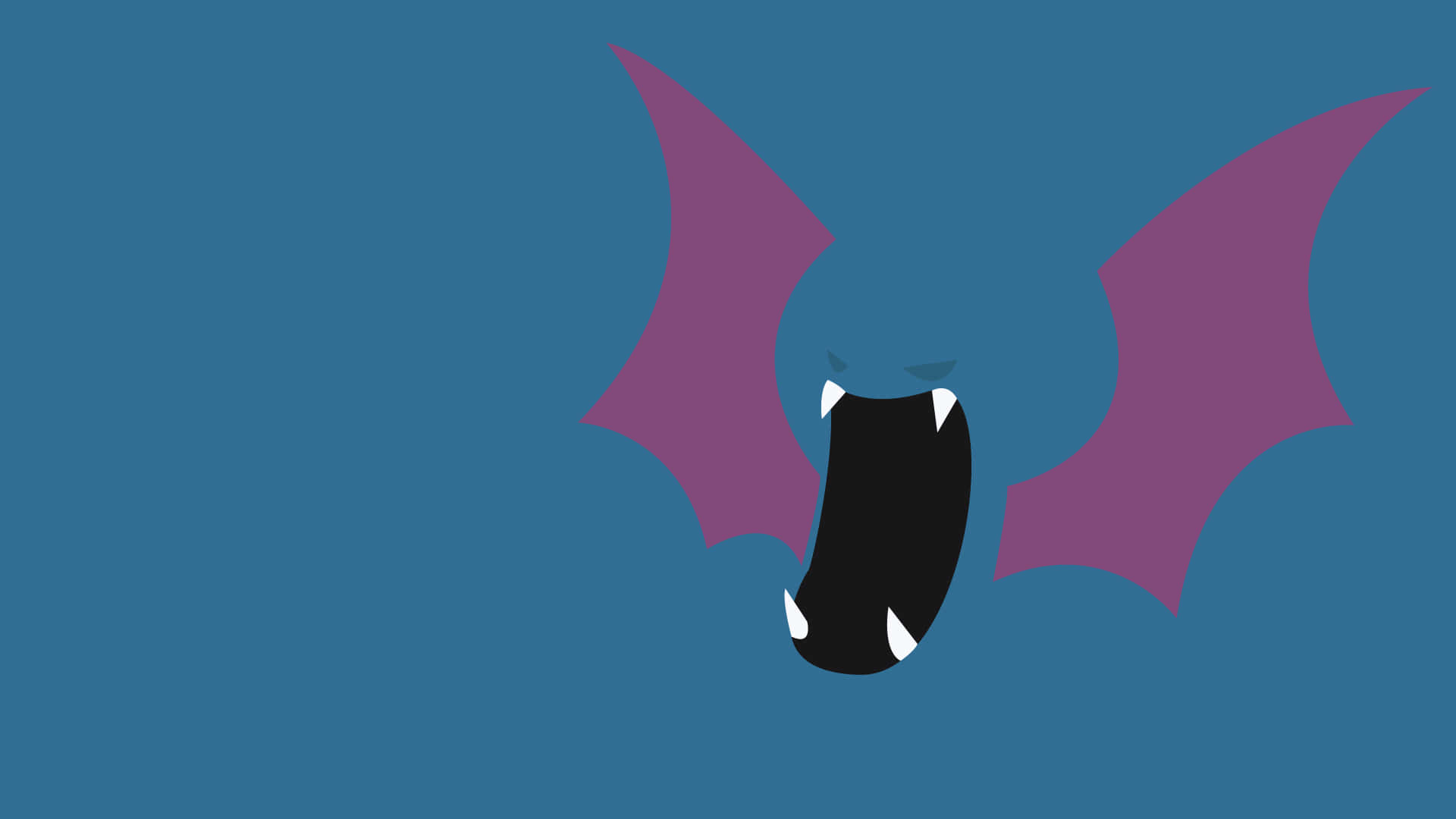 Golbat, purple wings, sharp white fangs, Full HD Desktop Wallpaper