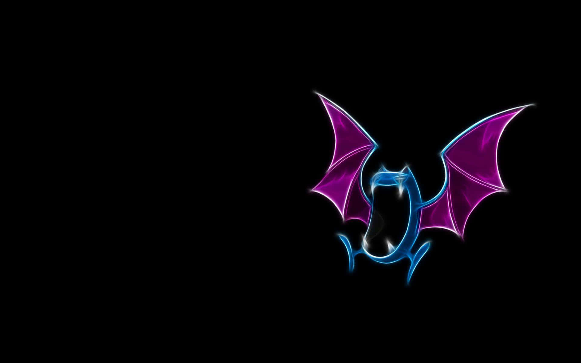 Golbat, neon, purple wings, Full HD Desktop Wallpaper