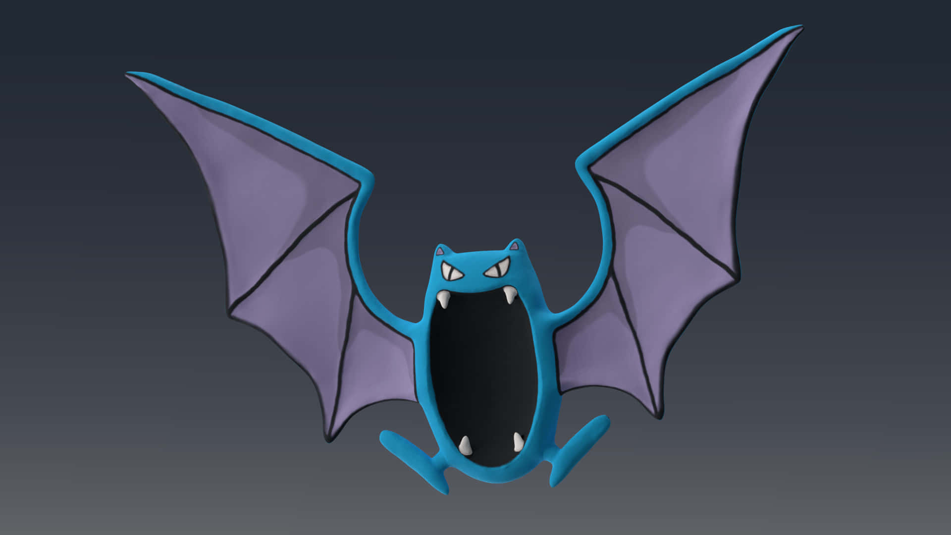 Golbat, blue, purple wings, Full HD Desktop Wallpaper