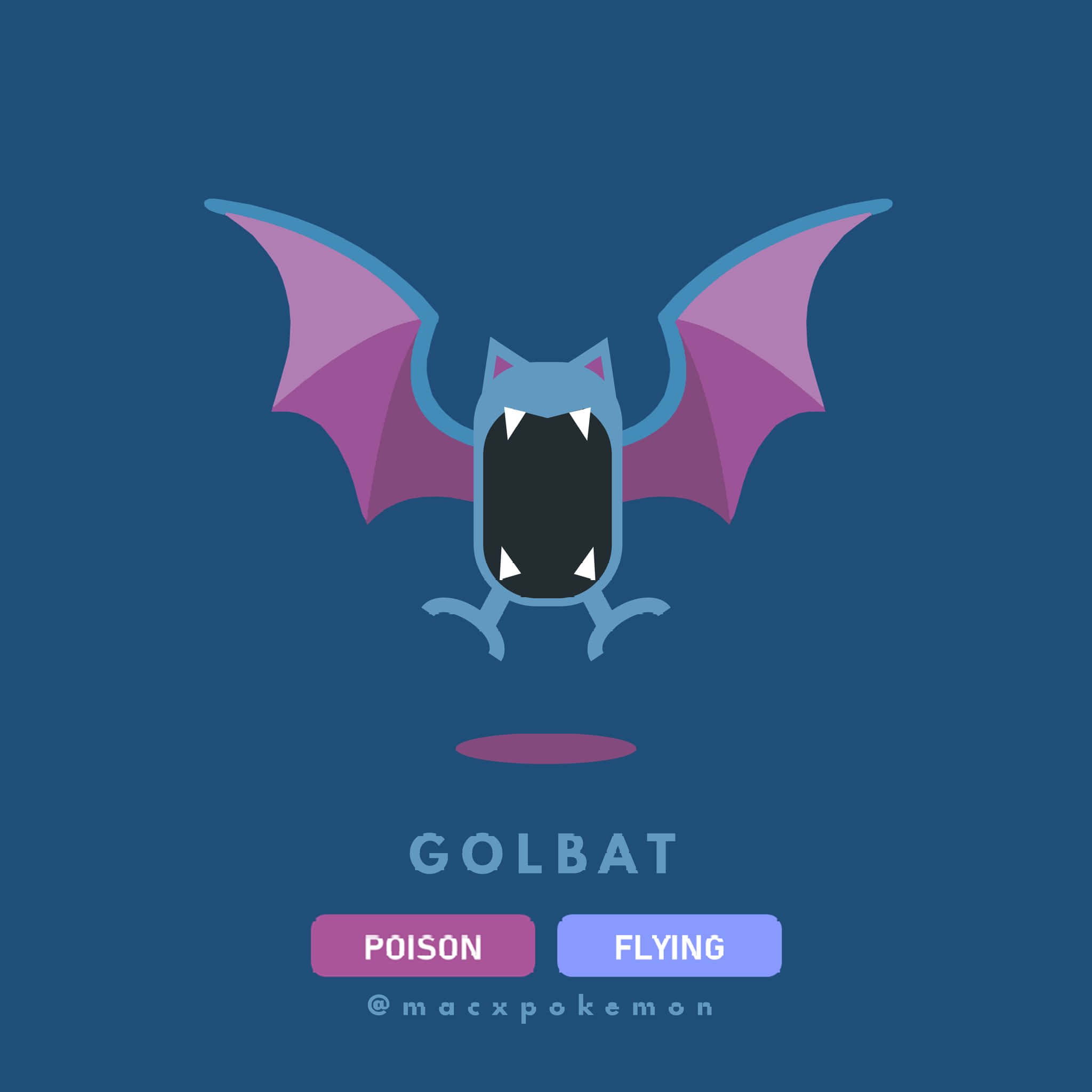 Golbat, Poison Flying Pokemon, blue and purple, Full HD Desktop Wallpaper