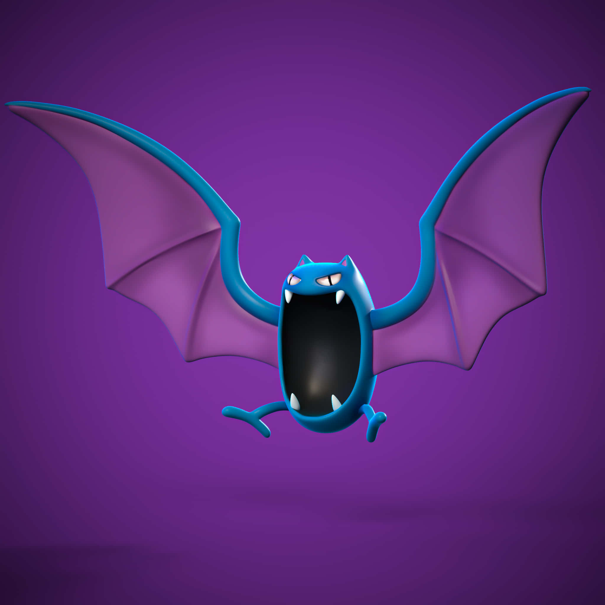 Golbat, purple wings, gradient purple background, Full HD Desktop Wallpaper
