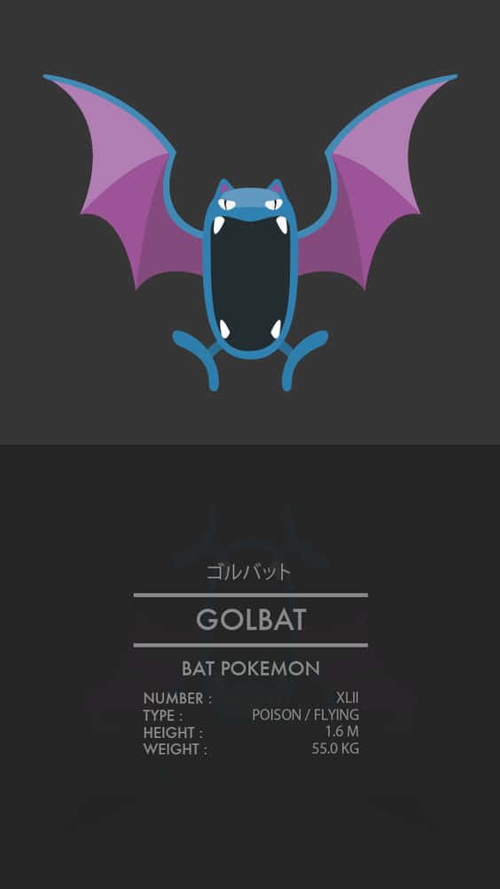 Golbat, blue and purple, wide wings, SD Phone Wallpaper